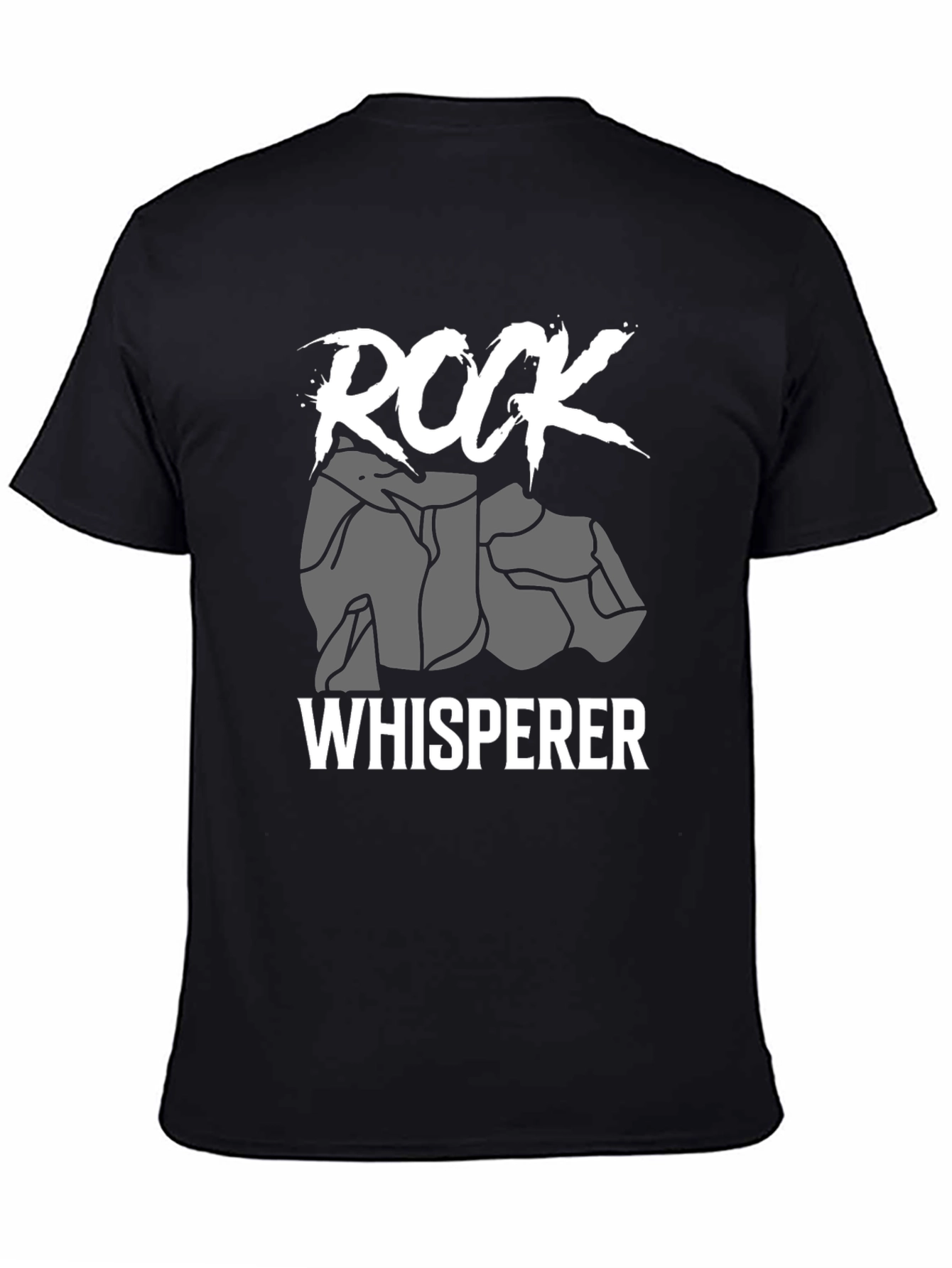 Rock Whisperer Graphic Tee - Black Cotton T-Shirt