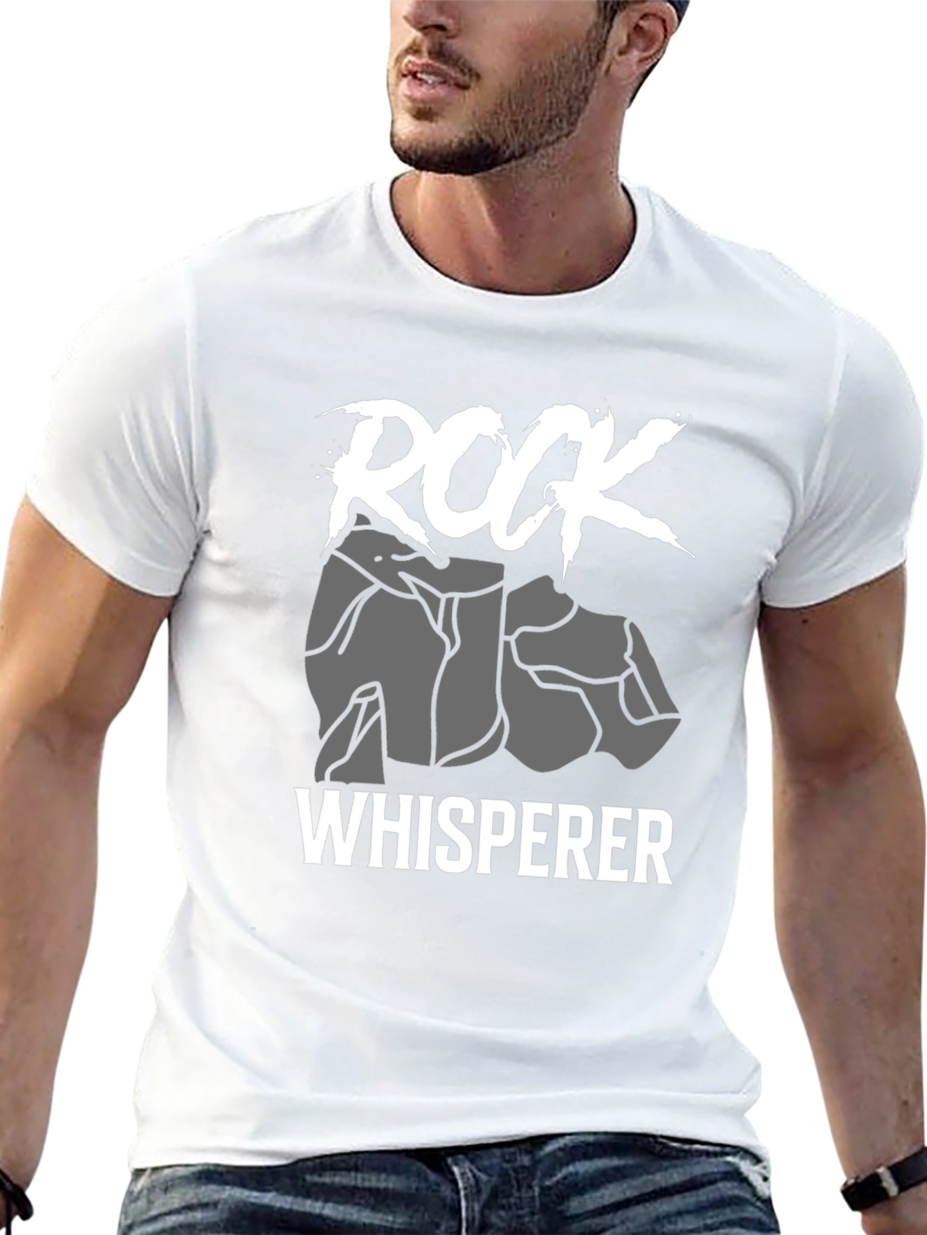 Rock Whisperer Graphic Tee - Black Cotton T-Shirt