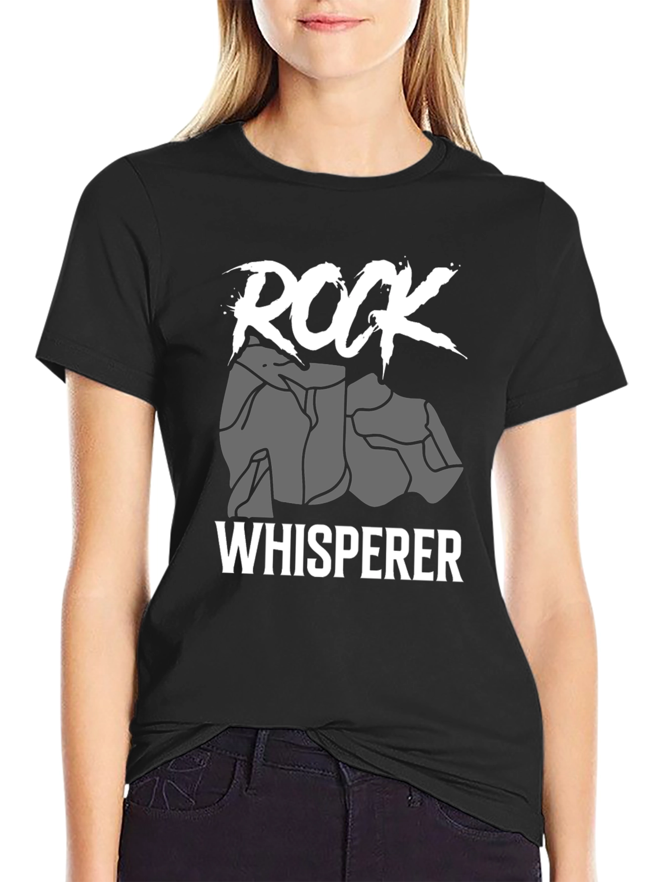 Rock Whisperer Graphic Tee - Black Cotton T-Shirt