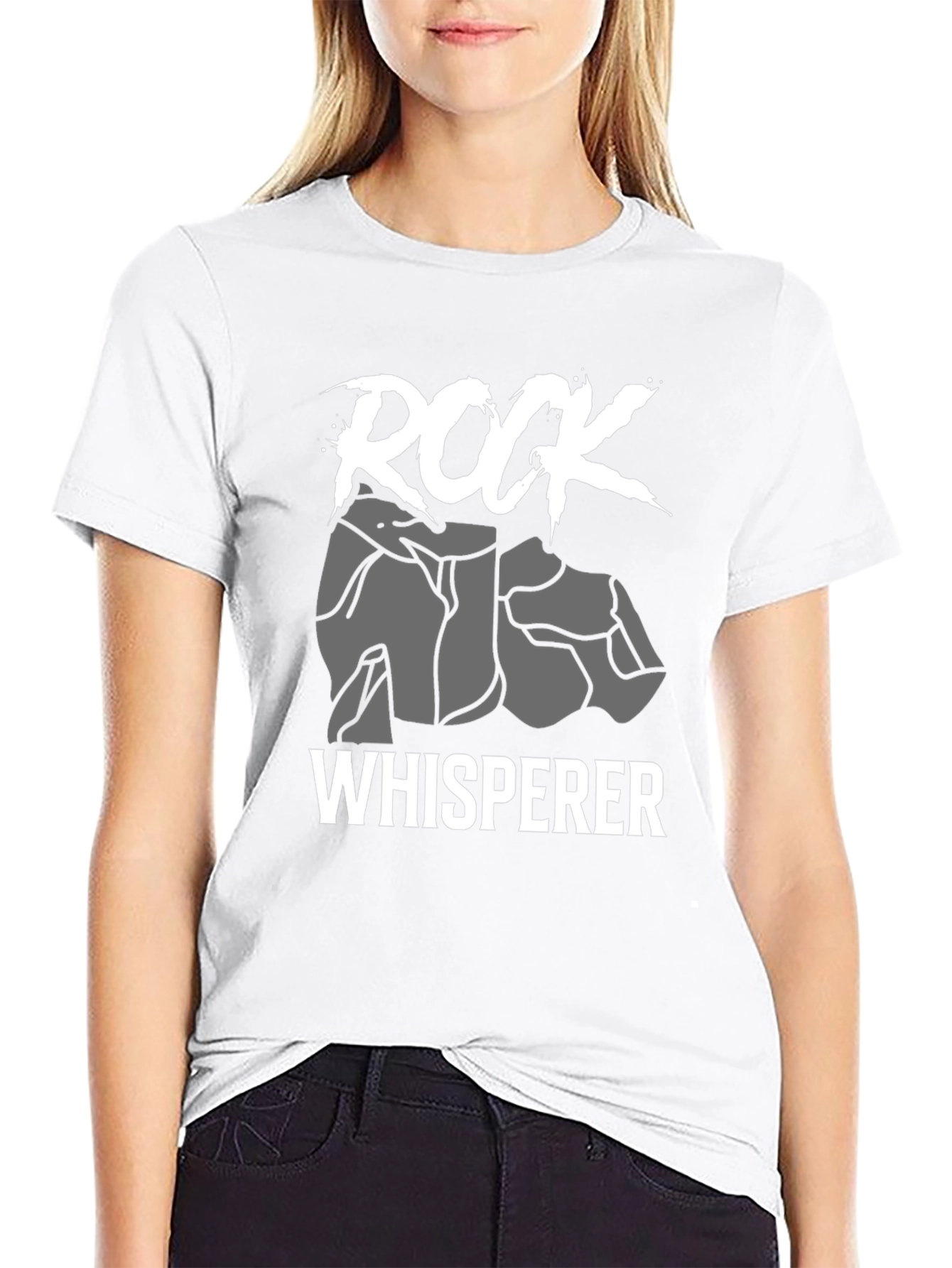 Rock Whisperer Graphic Tee - Black Cotton T-Shirt