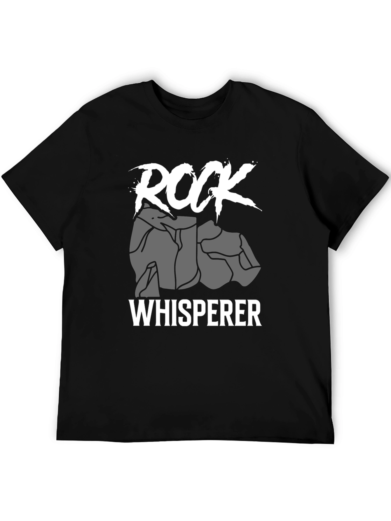 Rock Whisperer Graphic Tee - Black Cotton T-Shirt