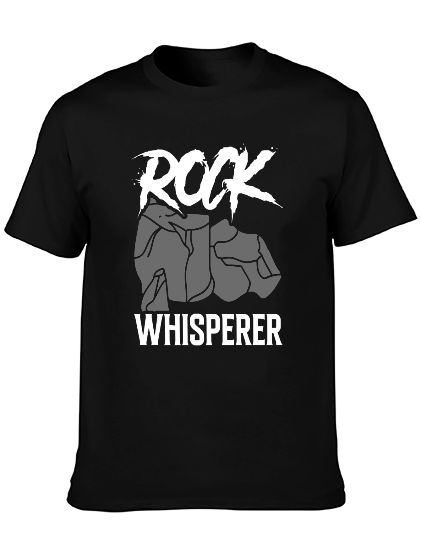 Rock Whisperer Graphic Tee - Black Cotton T-Shirt