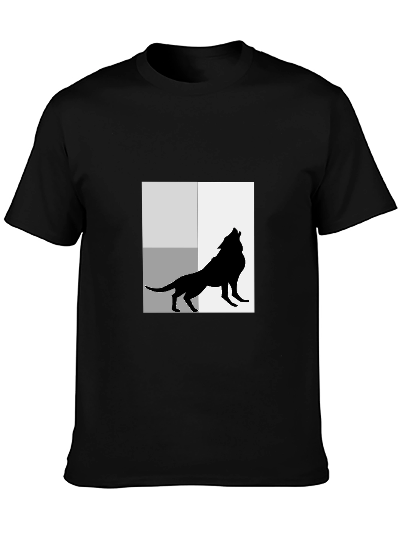 Wolf Silhouette Graphic Black T-Shirt