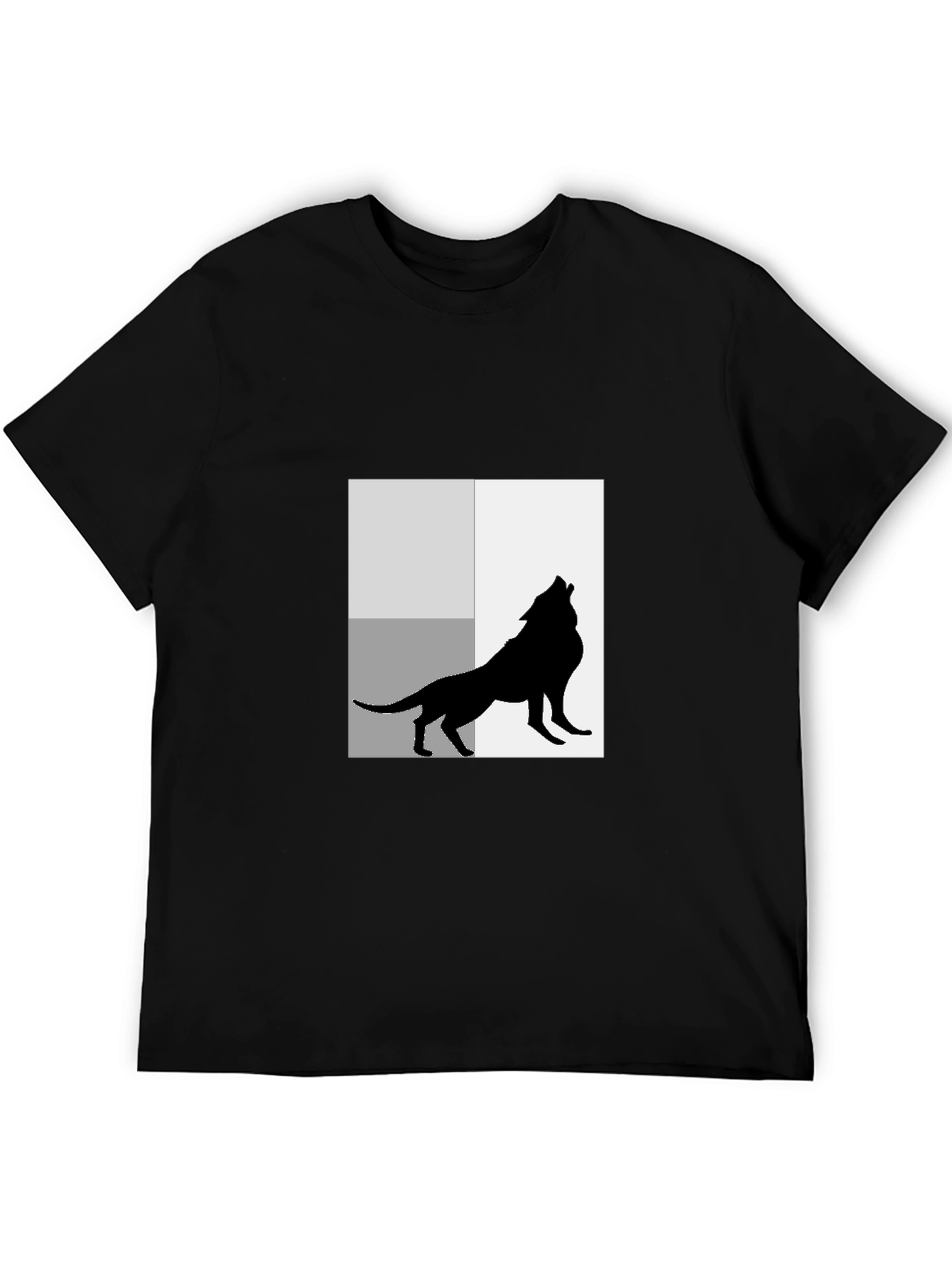Wolf Silhouette Graphic Black T-Shirt