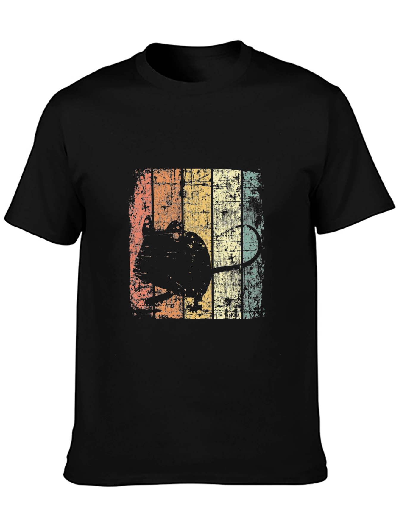 Retro Mouse Graphic Black T-Shirt