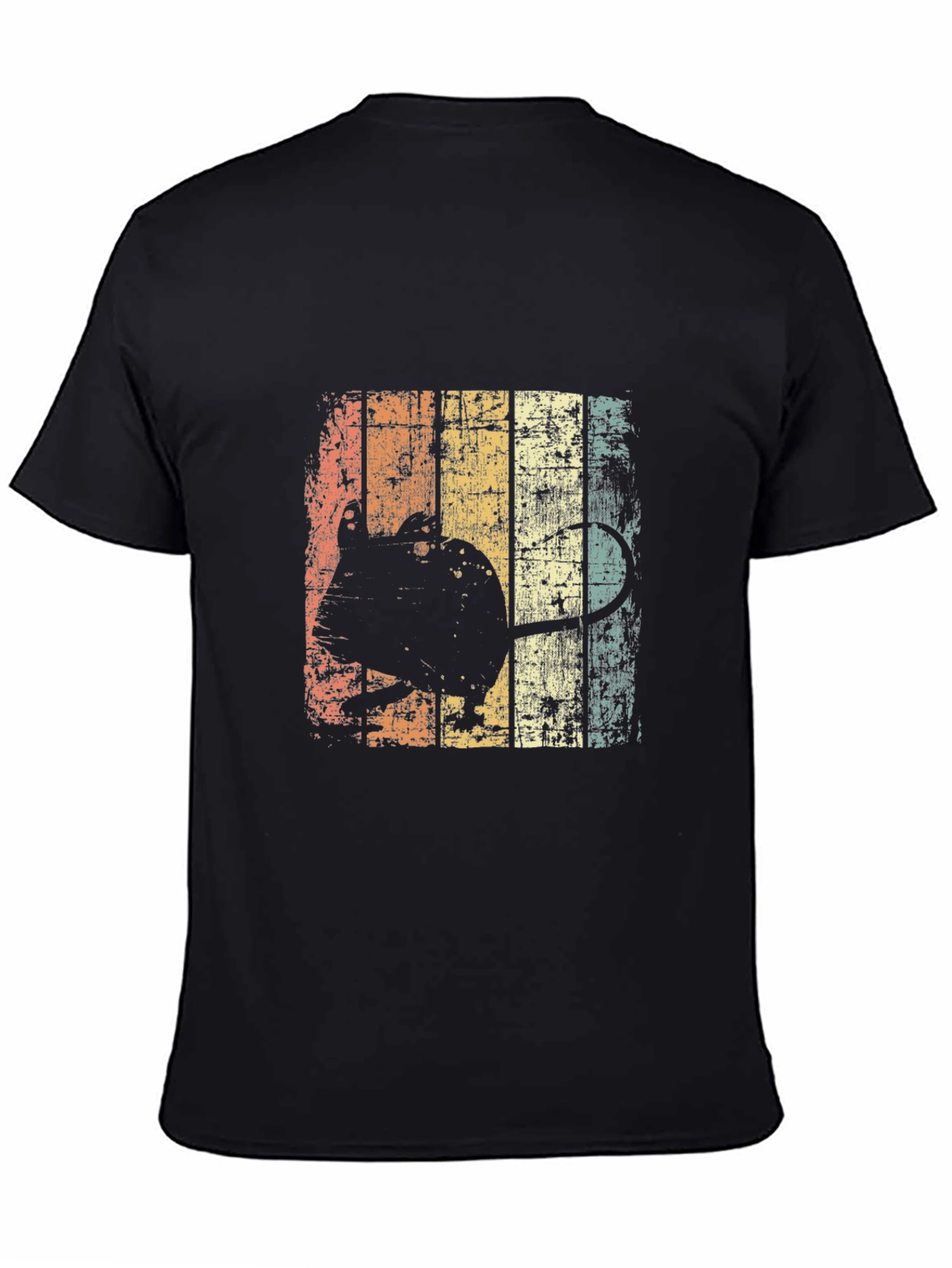 Retro Mouse Graphic Black T-Shirt
