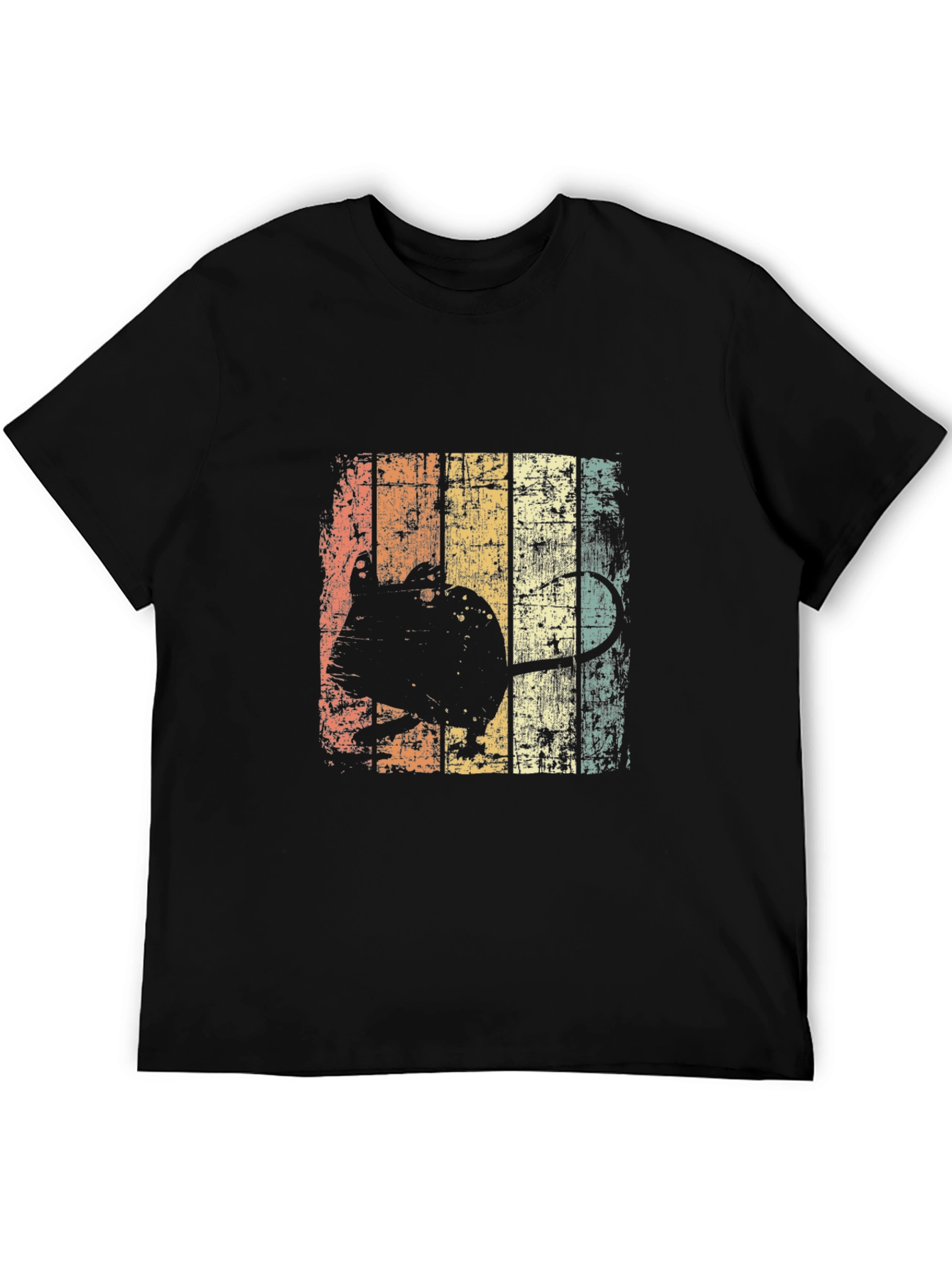 Retro Mouse Graphic Black T-Shirt