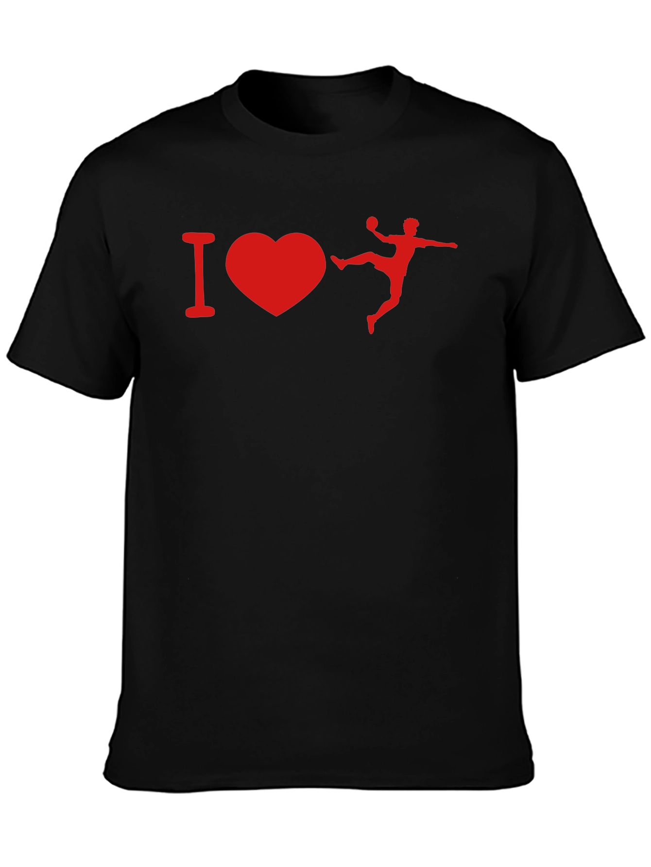I Love Handball Graphic T-Shirt - Black Cotton Tee