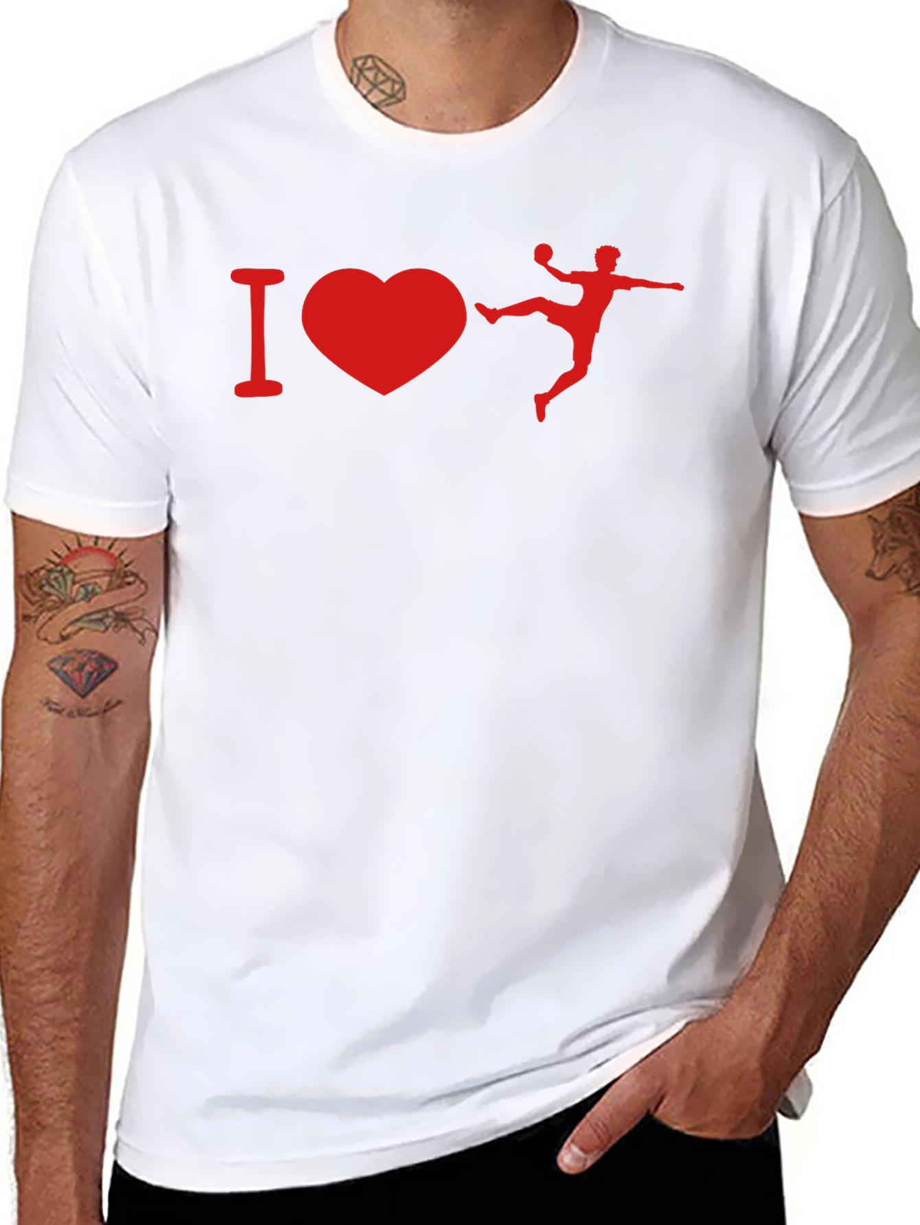 I Love Handball Graphic T-Shirt - Black Cotton Tee