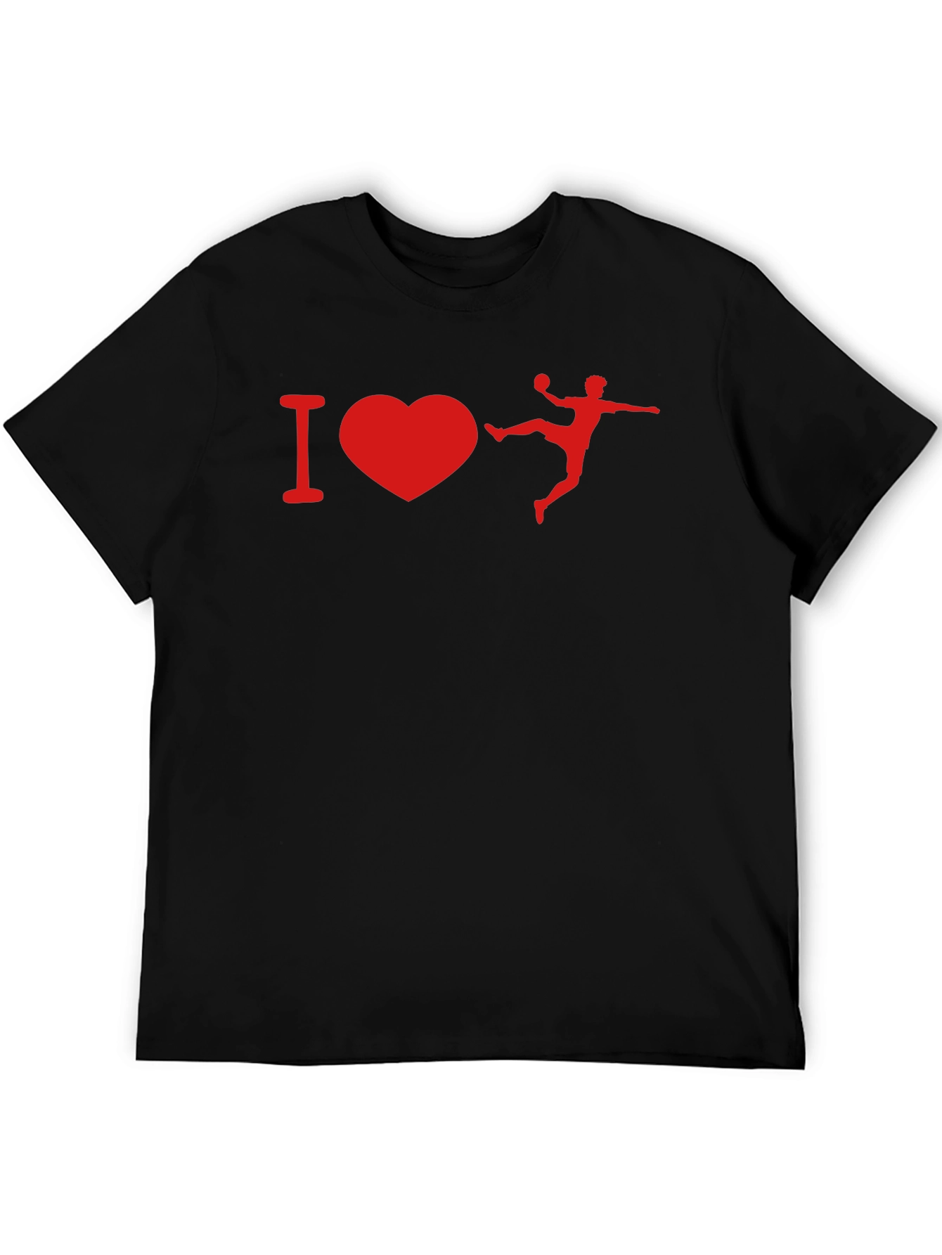 I Love Handball Graphic T-Shirt - Black Cotton Tee