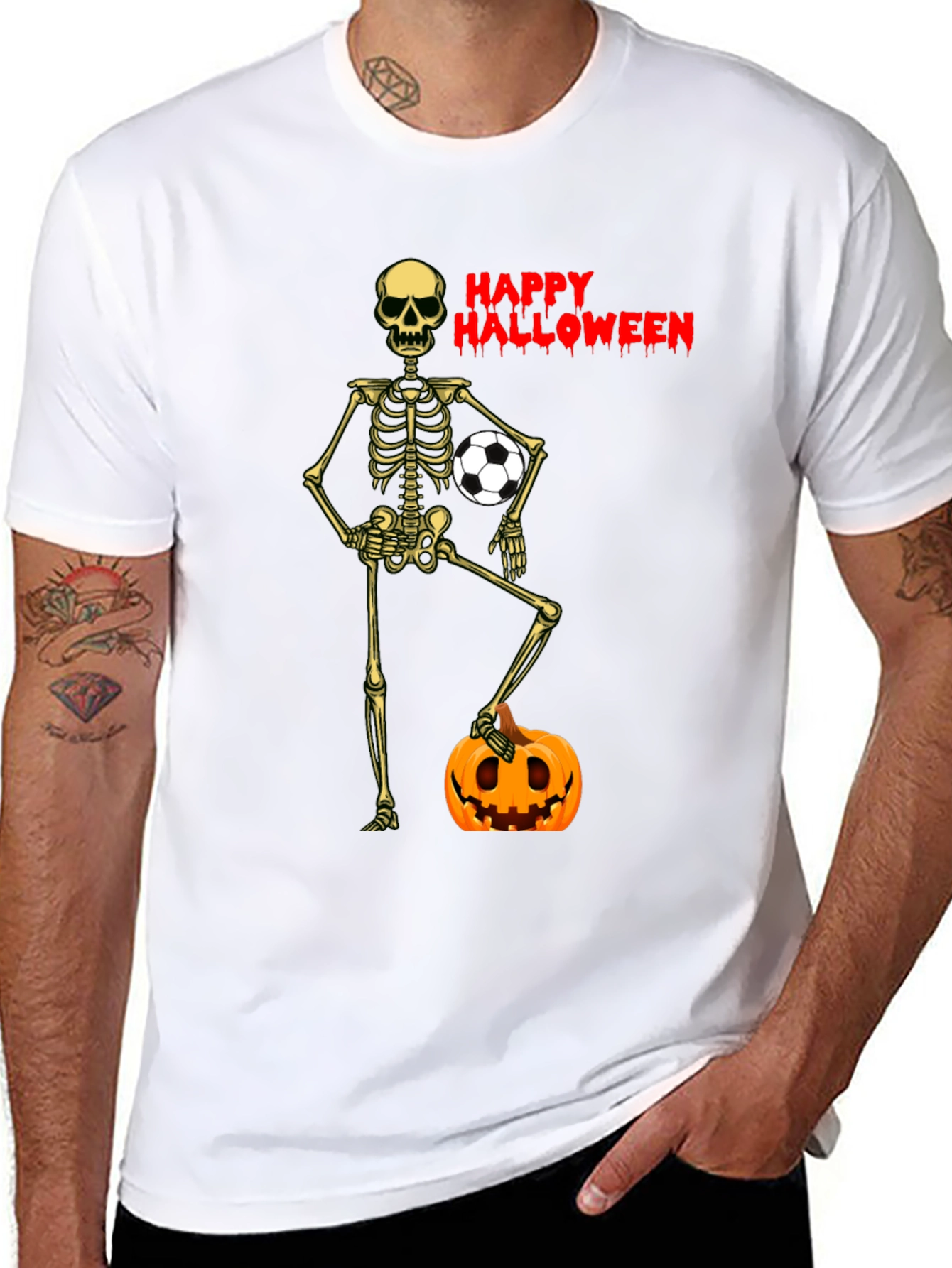 Happy Halloween Skeleton Soccer T-Shirt