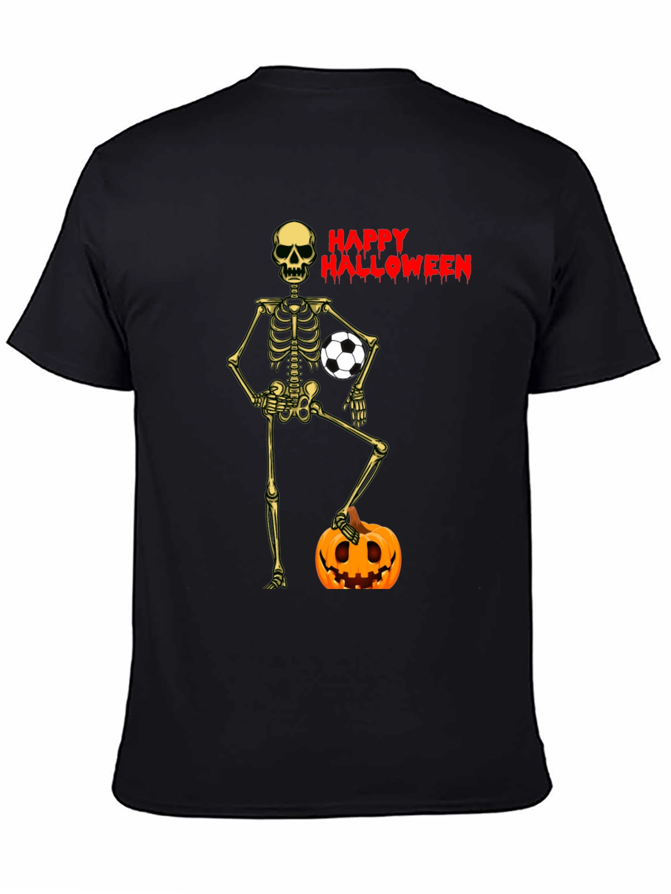 Happy Halloween Skeleton Soccer T-Shirt