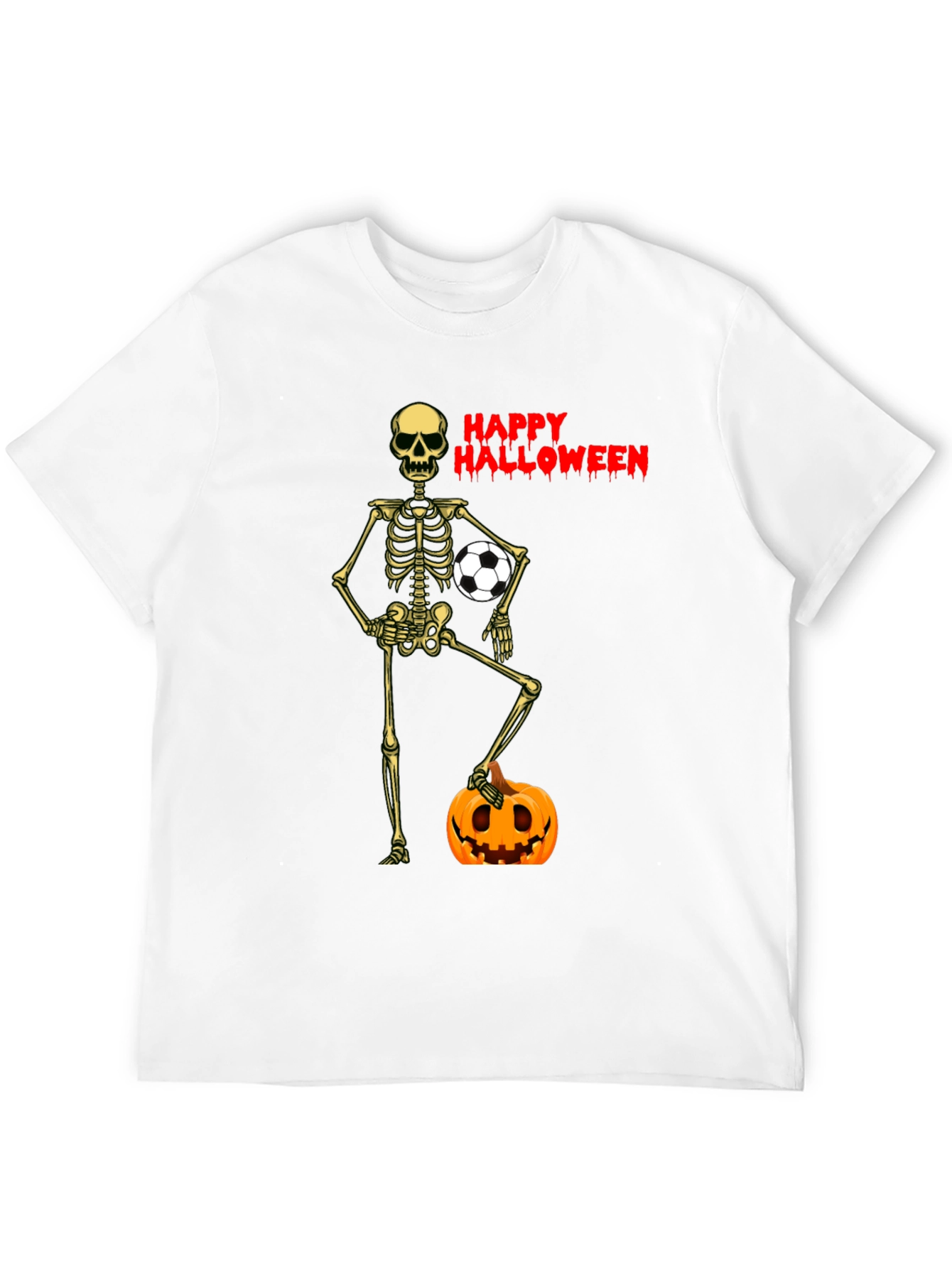 Happy Halloween Skeleton Soccer T-Shirt