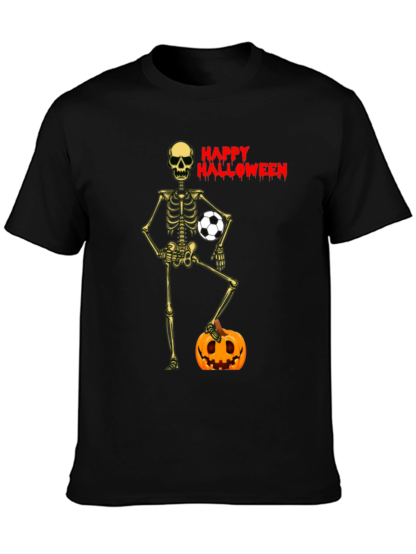 Happy Halloween Skeleton Soccer T-Shirt