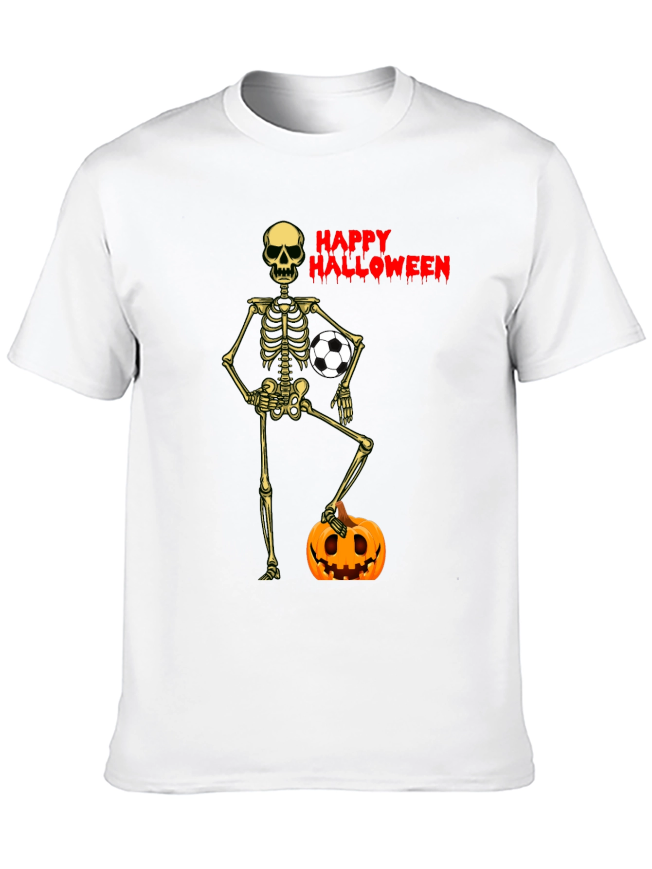 Happy Halloween Skeleton Soccer T-Shirt