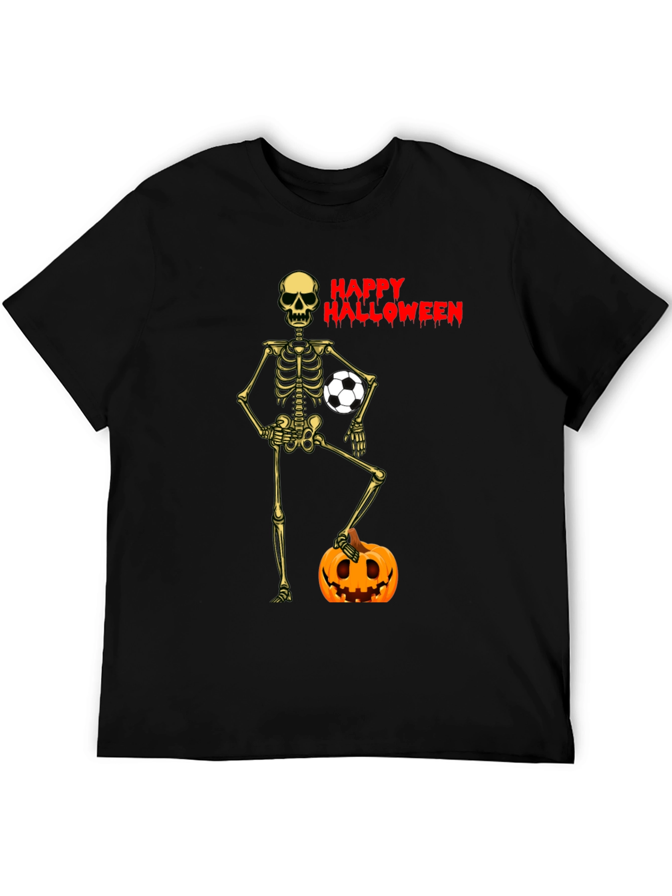 Happy Halloween Skeleton Soccer T-Shirt