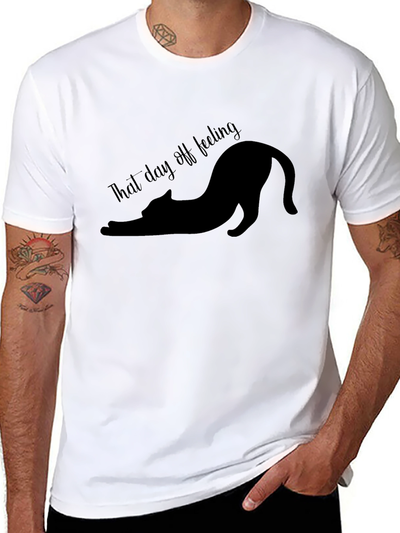 Relaxed Cat Tee - That Day Off Feeling