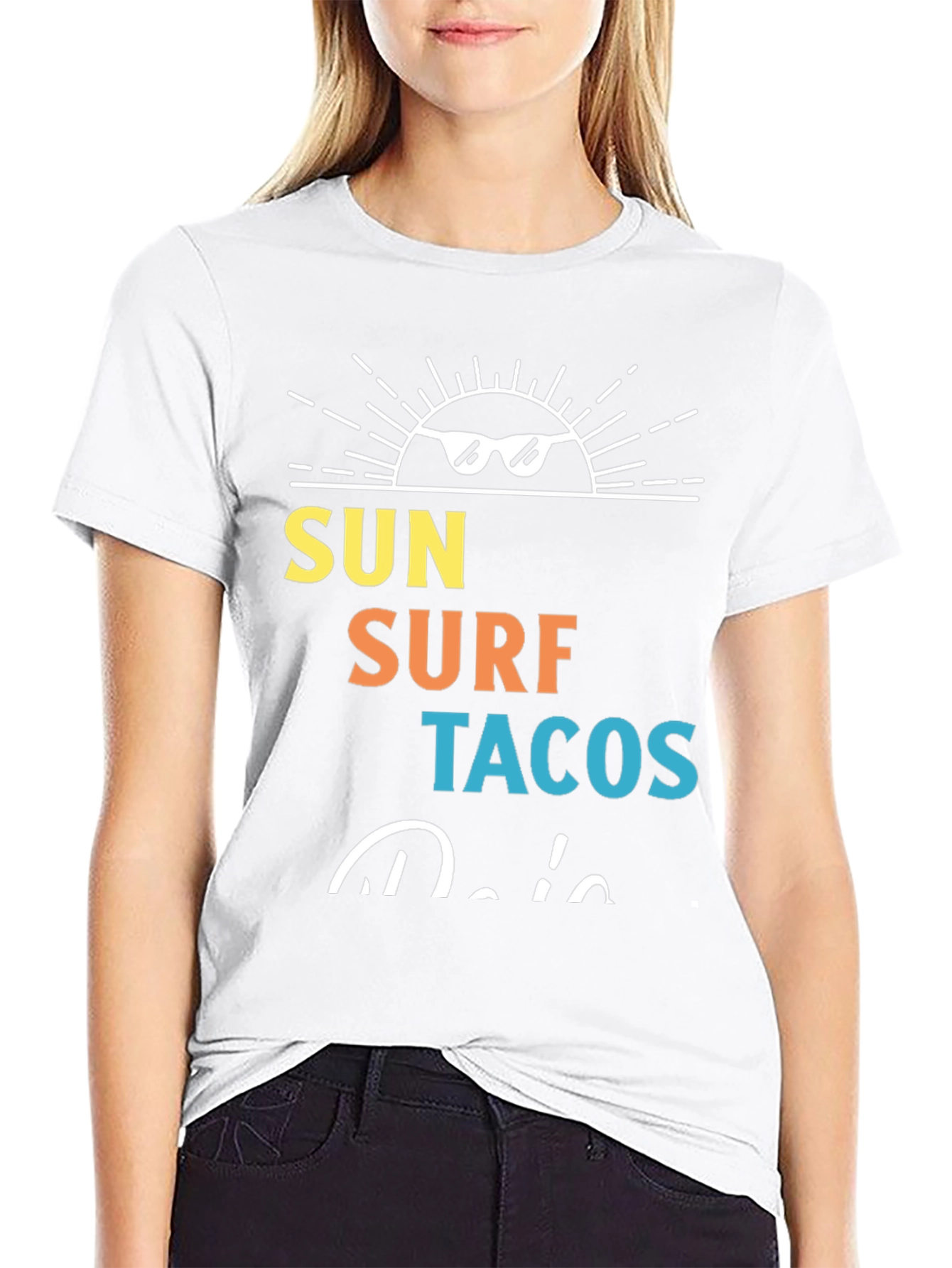 Sun Surf Tacos Black Graphic Tee