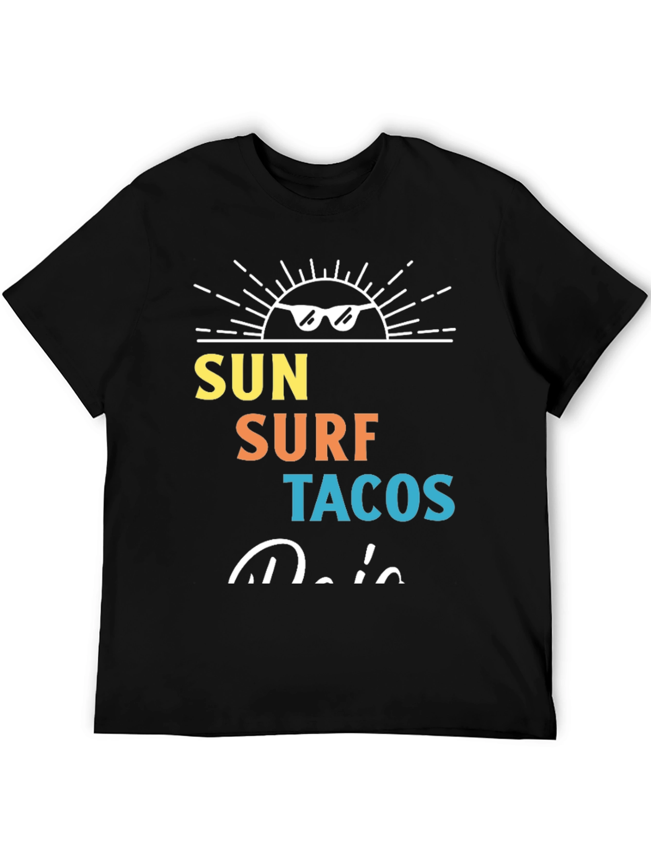 Sun Surf Tacos Black Graphic Tee