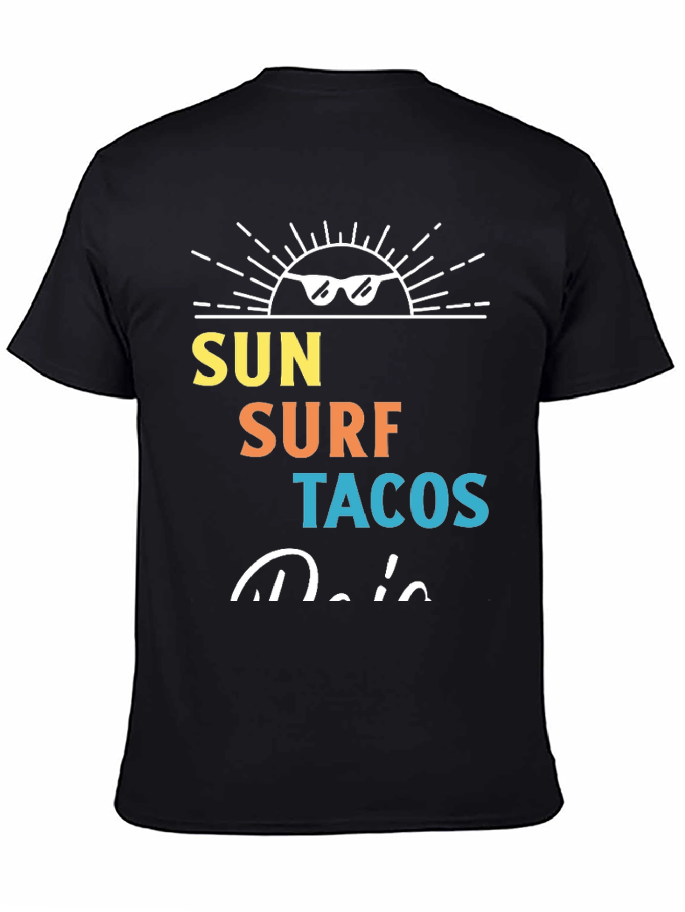 Sun Surf Tacos Black Graphic Tee