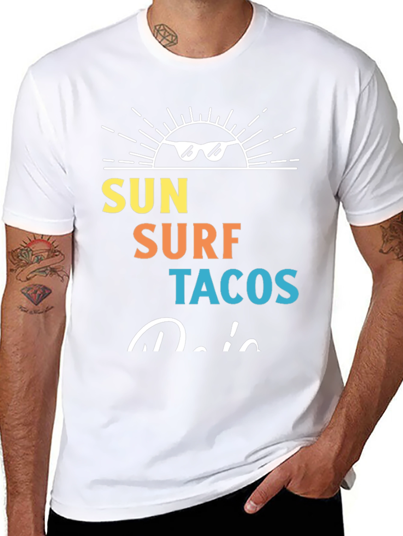 Sun Surf Tacos Black Graphic Tee