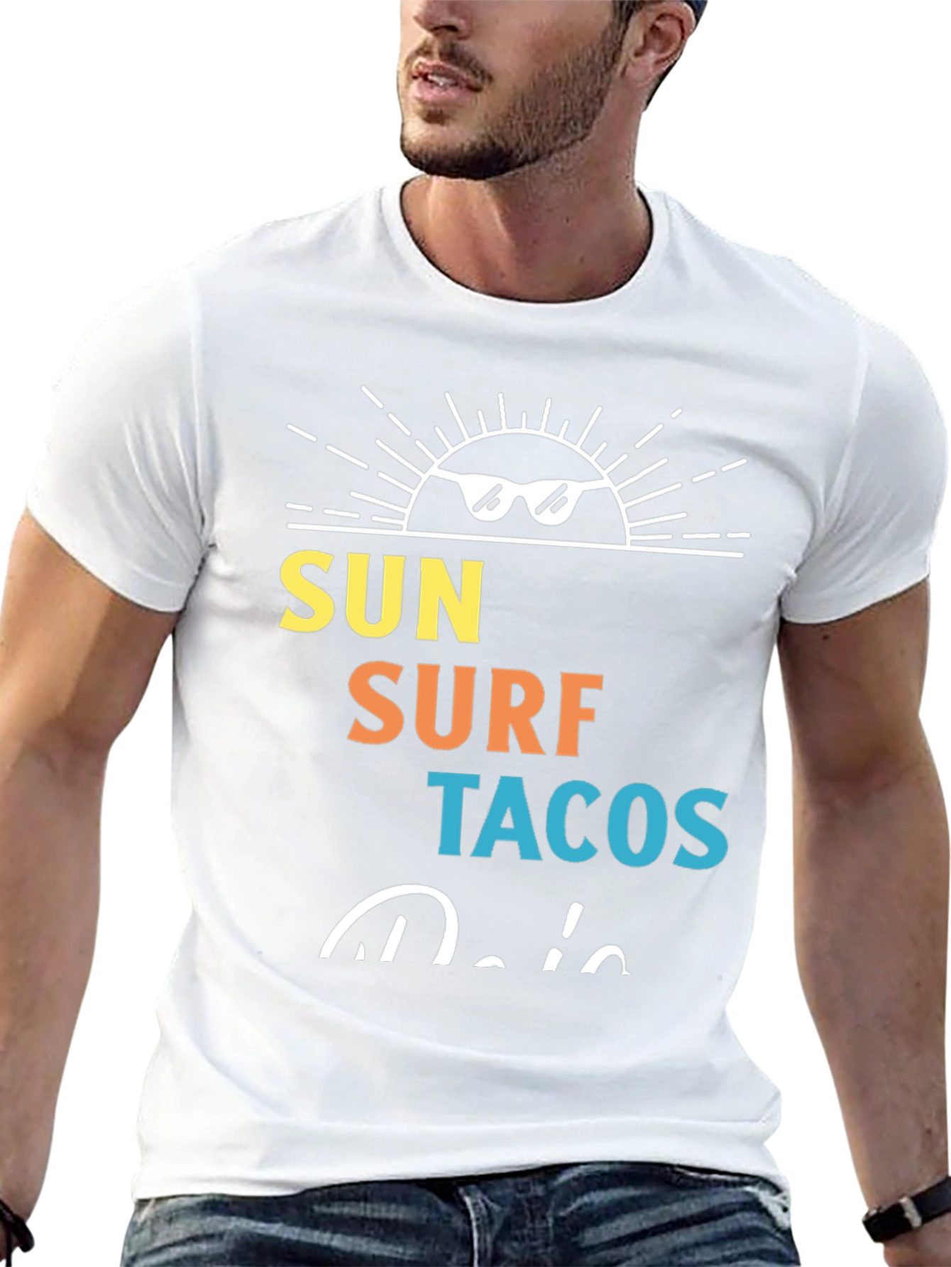 Sun Surf Tacos Black Graphic Tee