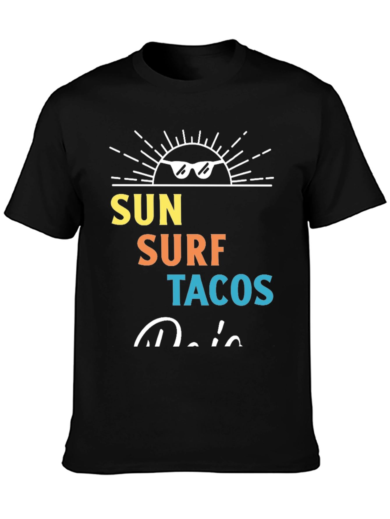 Sun Surf Tacos Black Graphic Tee