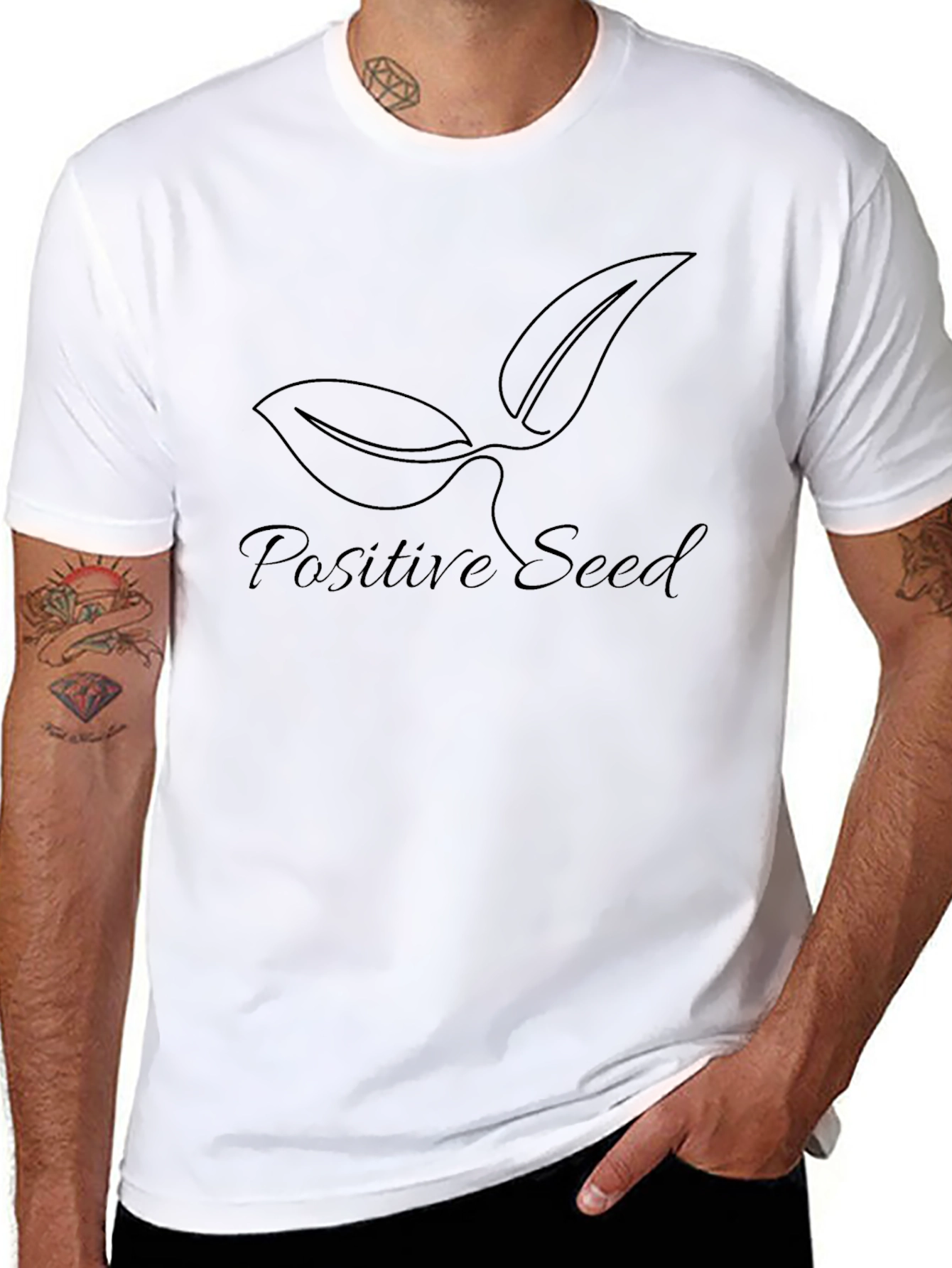 Positive Seed Graphic Tee - Black Soft Cotton
