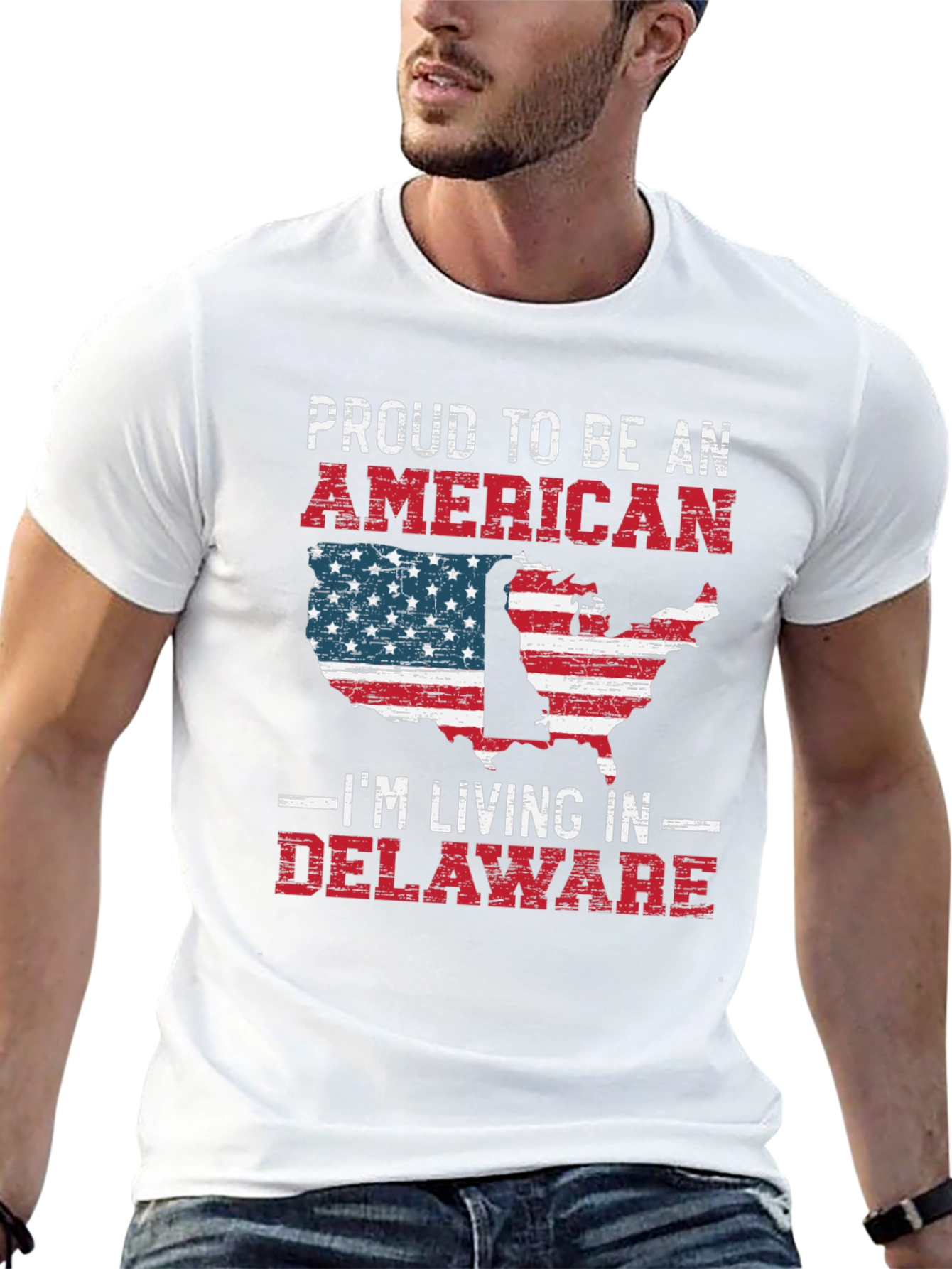 Patriotic Delaware T-Shirt - Proud American