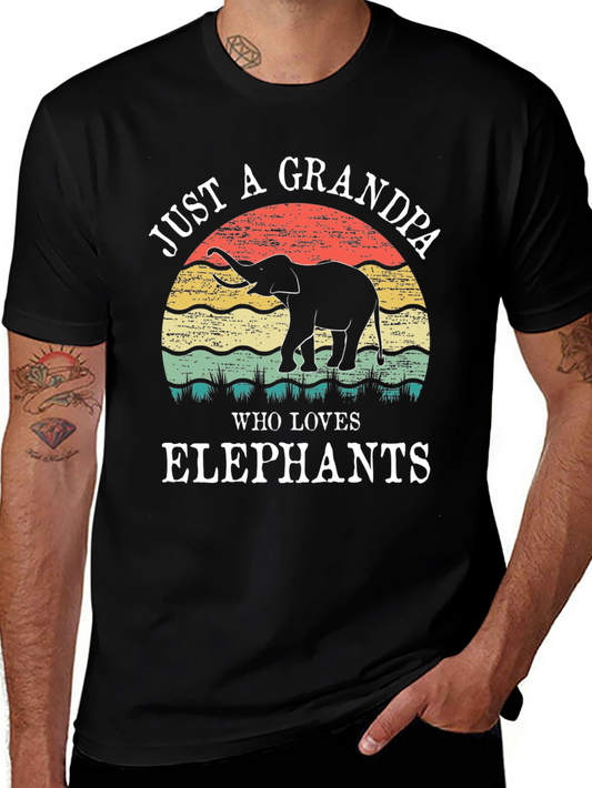 Elephant Grandpa Graphic Tee - Perfect Gift!