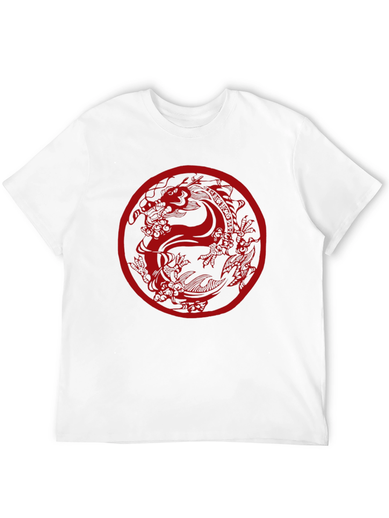 Dragon Circle Graphic Tee - Black Casual Top
