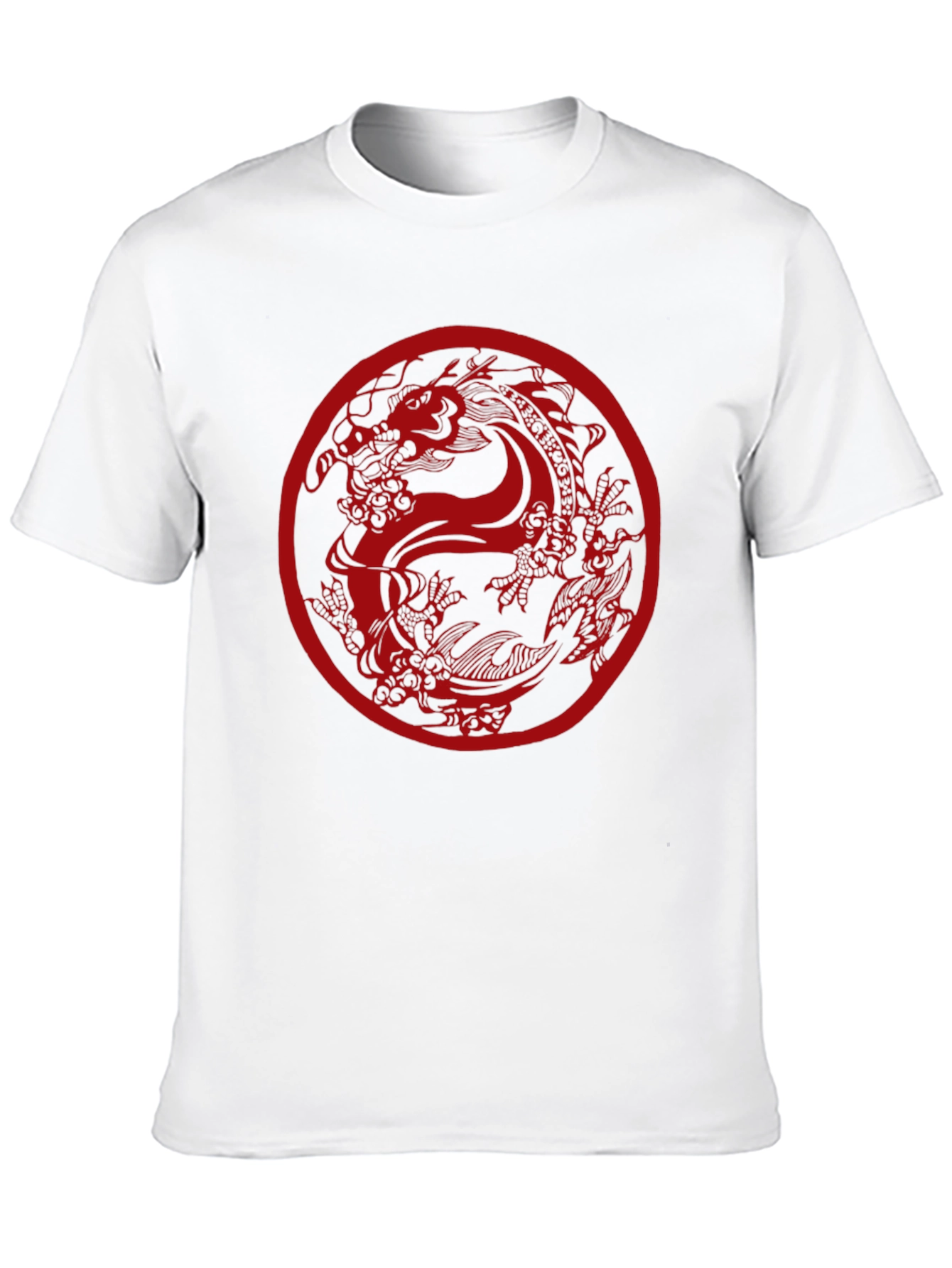 Dragon Circle Graphic Tee - Black Casual Top