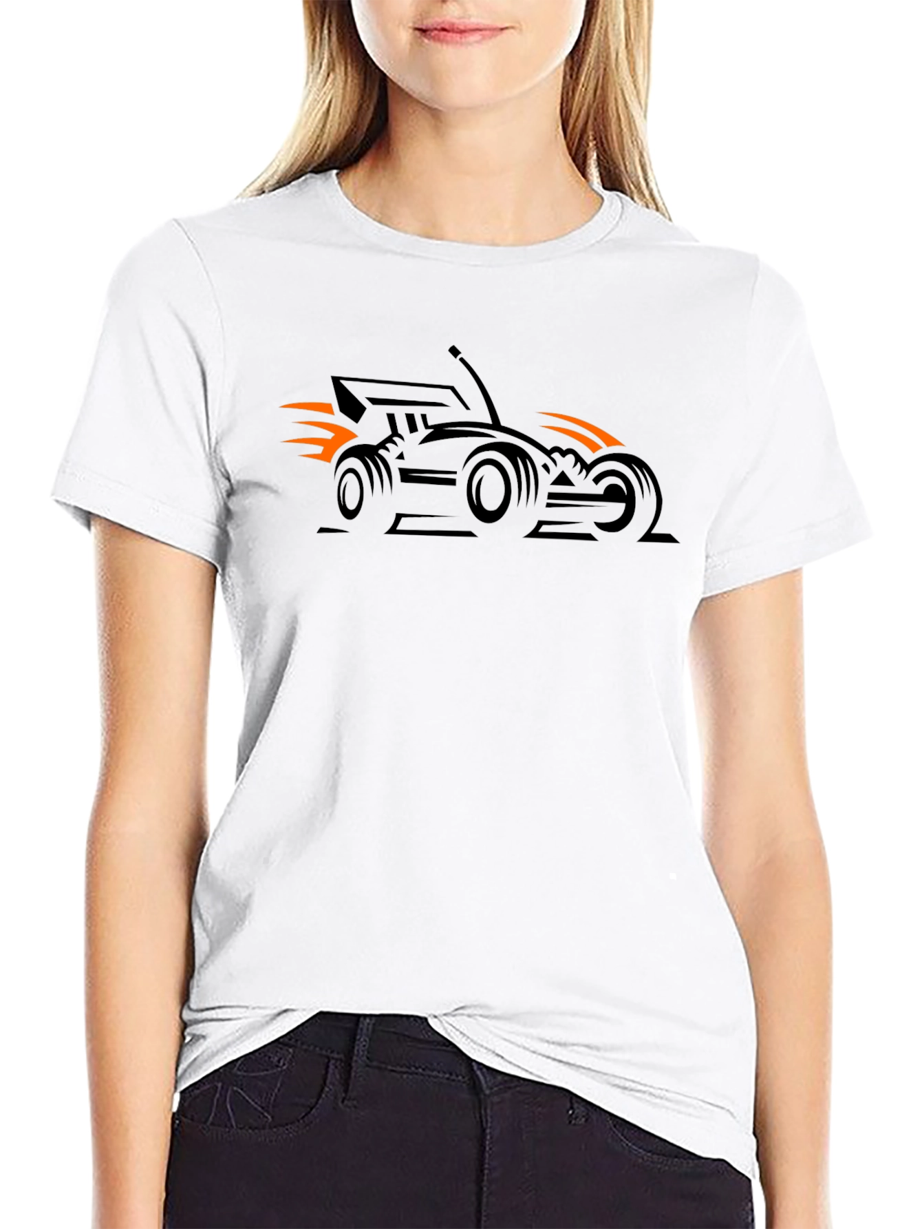 RC Car Racing Flames T-Shirt - Black Cotton