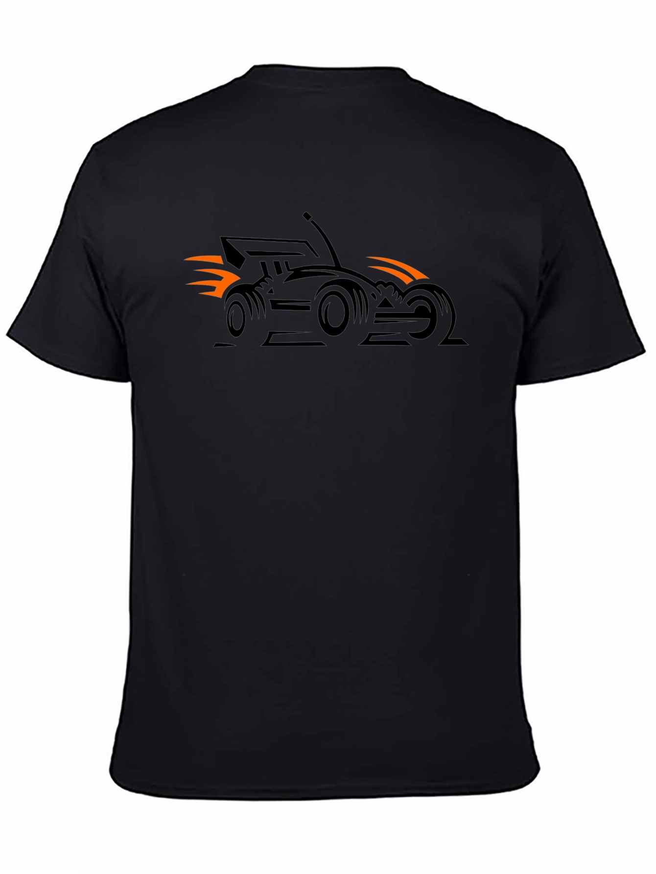 RC Car Racing Flames T-Shirt - Black Cotton