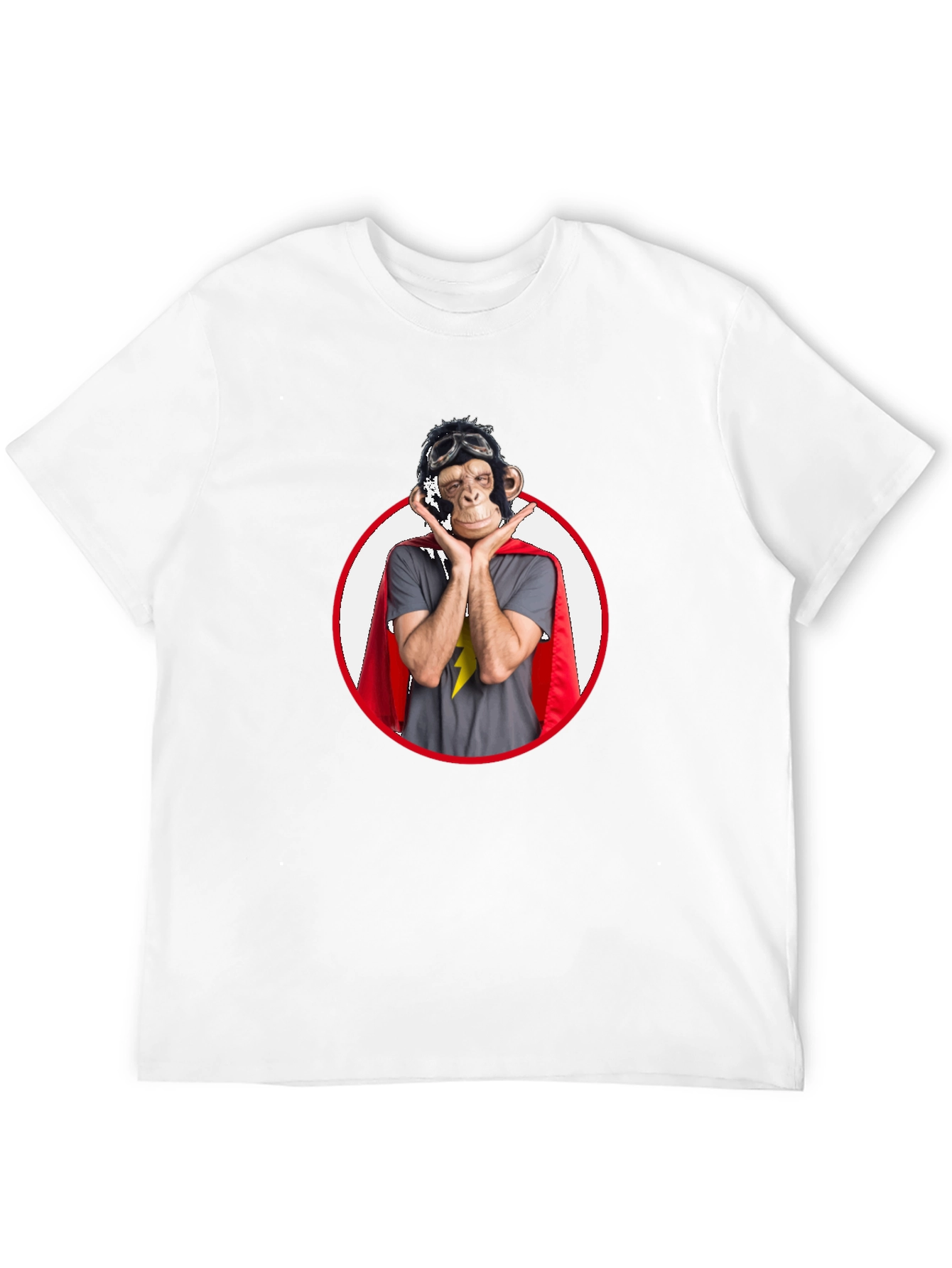 Superhero Monkey Graphic T-Shirt - Black