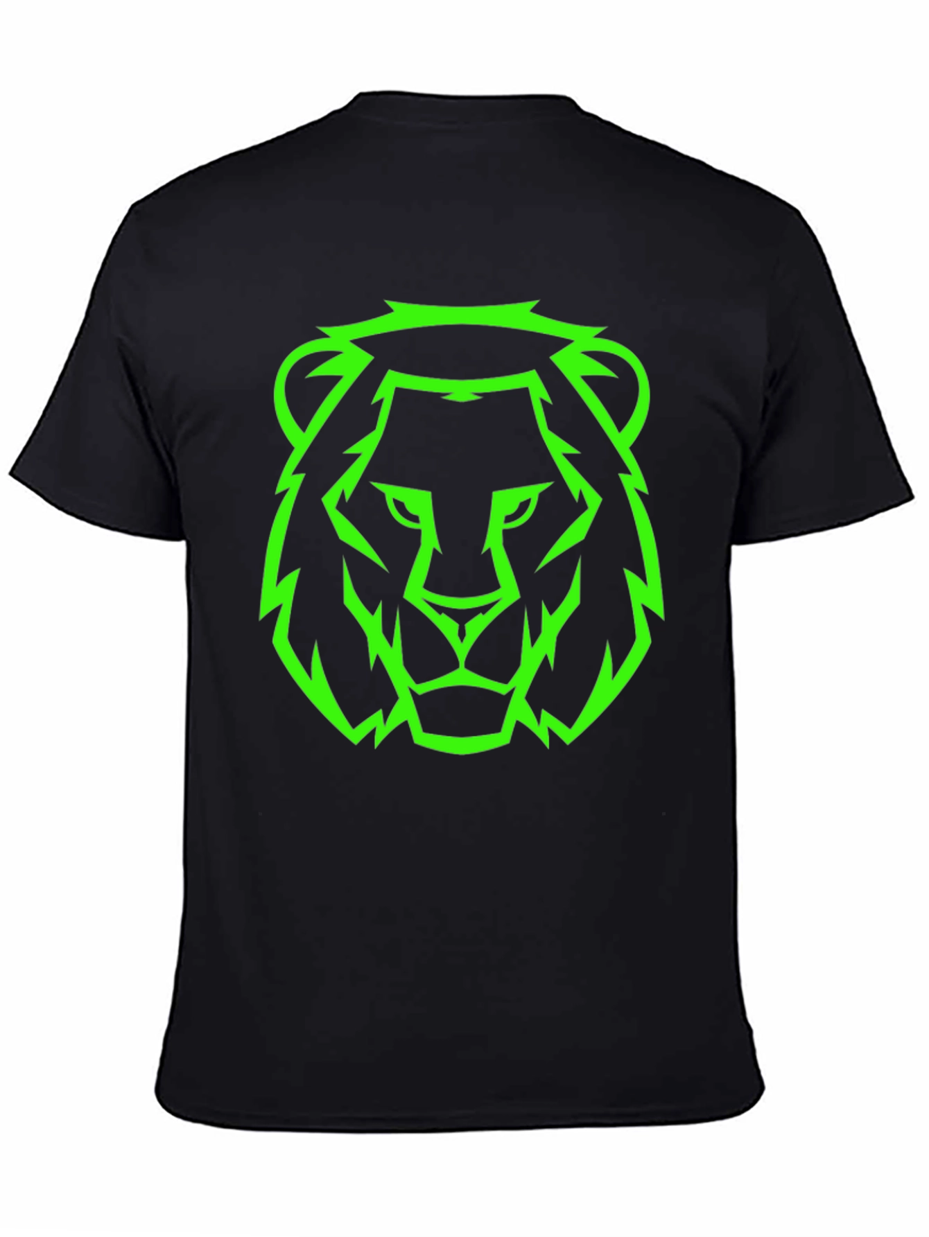 Neon Lion Graphic Black Tee - Mens Style