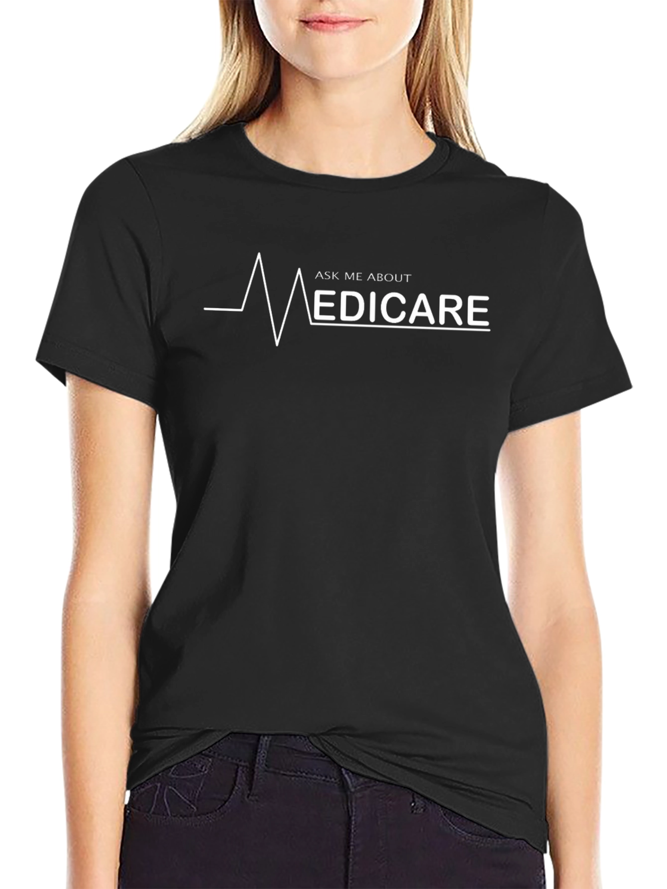 Ask Me About Medicare T-Shirt Funny Black Tee