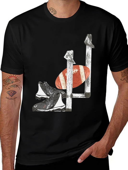 Football Goalpost Cleats and Ball Graphic Tee