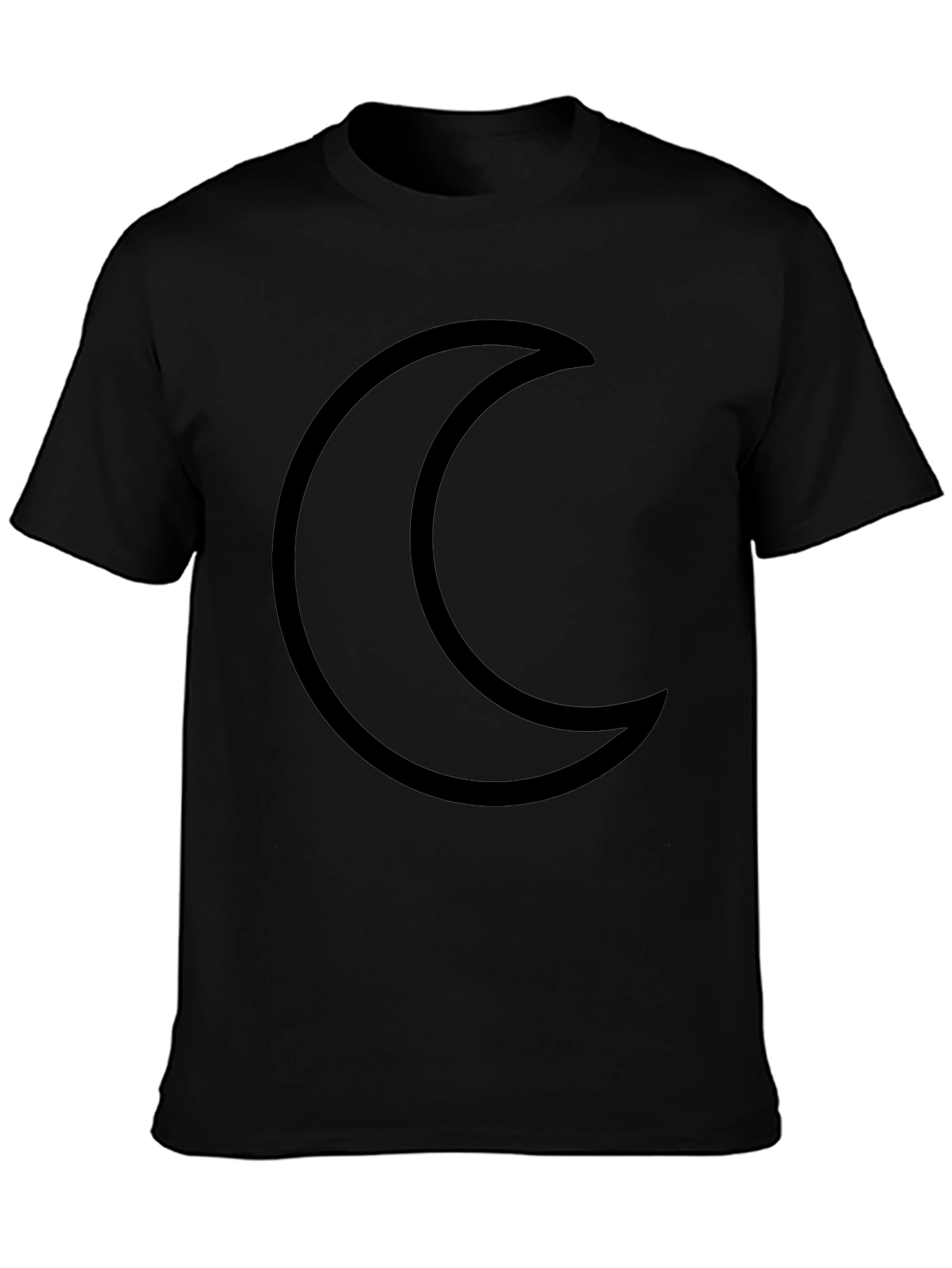 Crescent Moon Black T-Shirt Minimalist Design