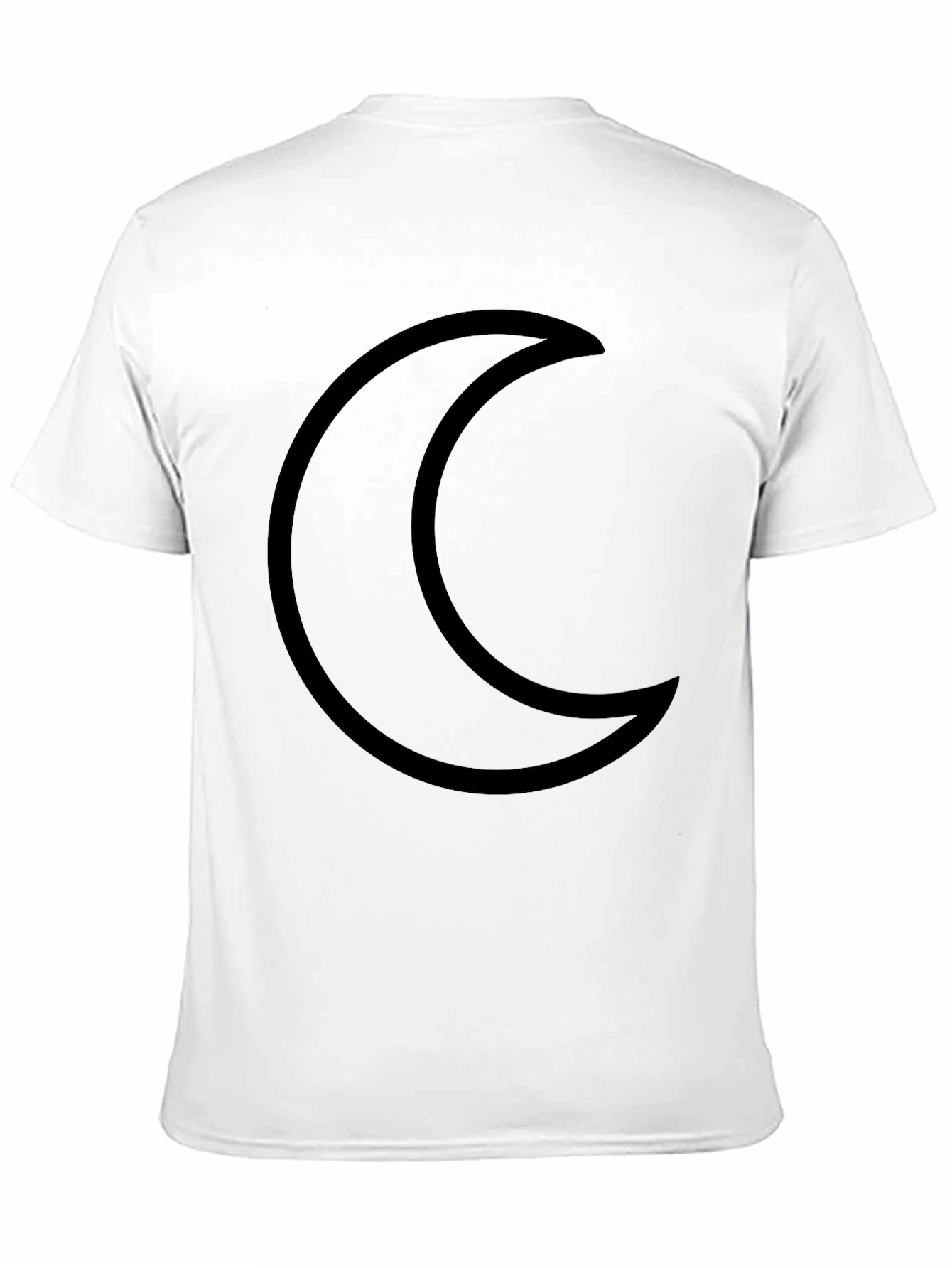 Crescent Moon Black T-Shirt Minimalist Design