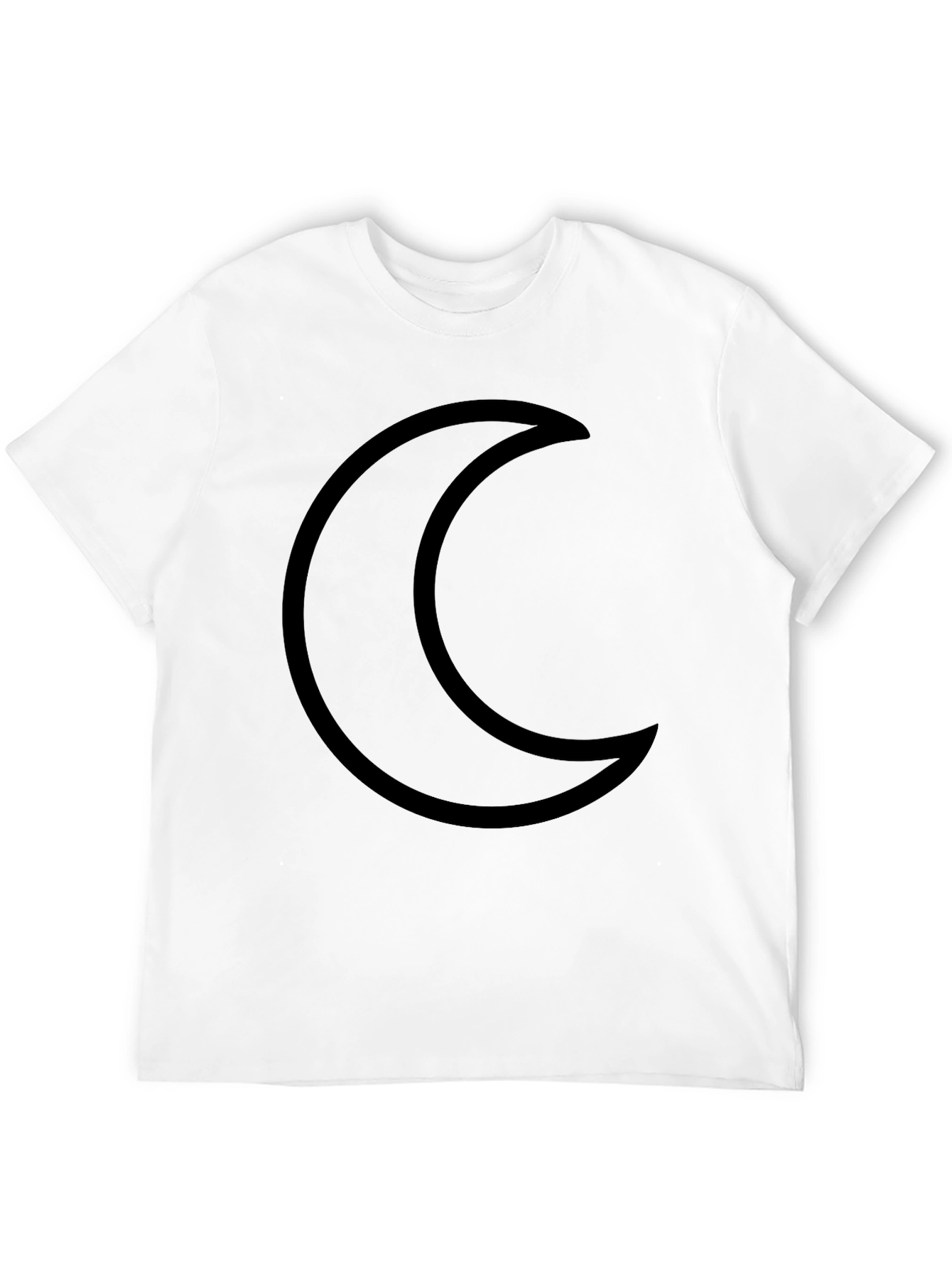 Crescent Moon Black T-Shirt Minimalist Design