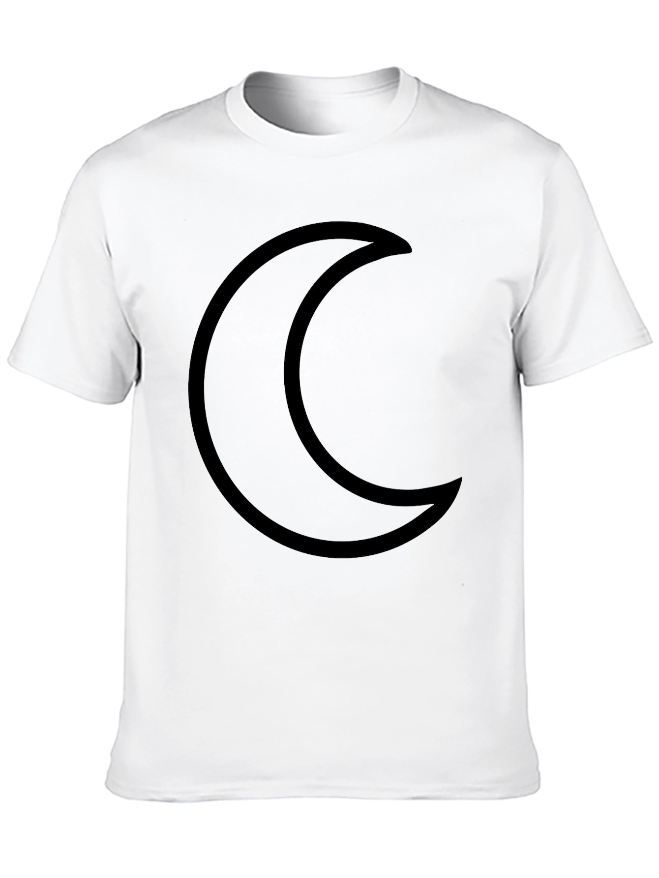 Crescent Moon Black T-Shirt Minimalist Design