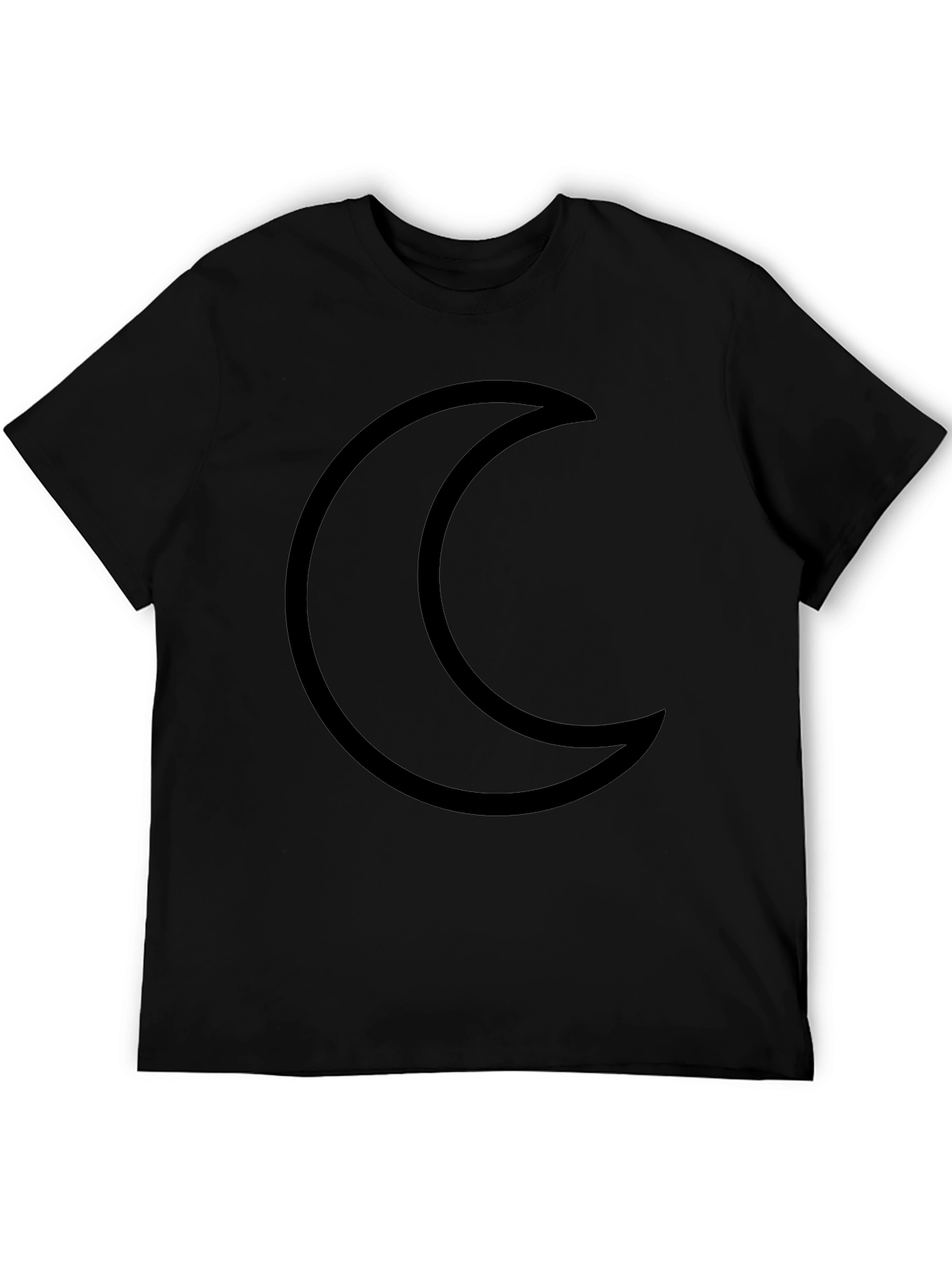 Crescent Moon Black T-Shirt Minimalist Design