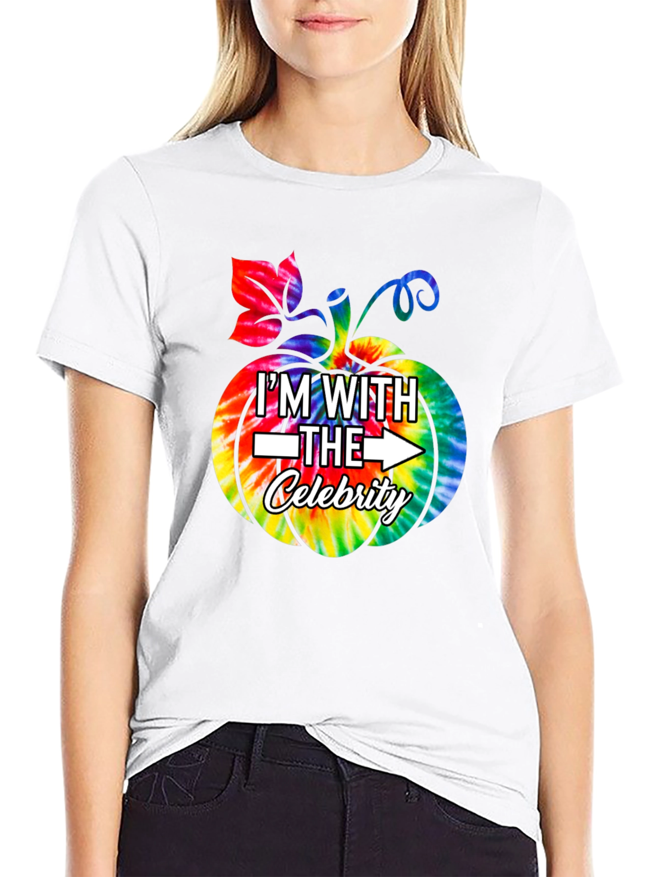 Im With The Celebrity Tie-Dye Pumpkin Graphic T-Shirt