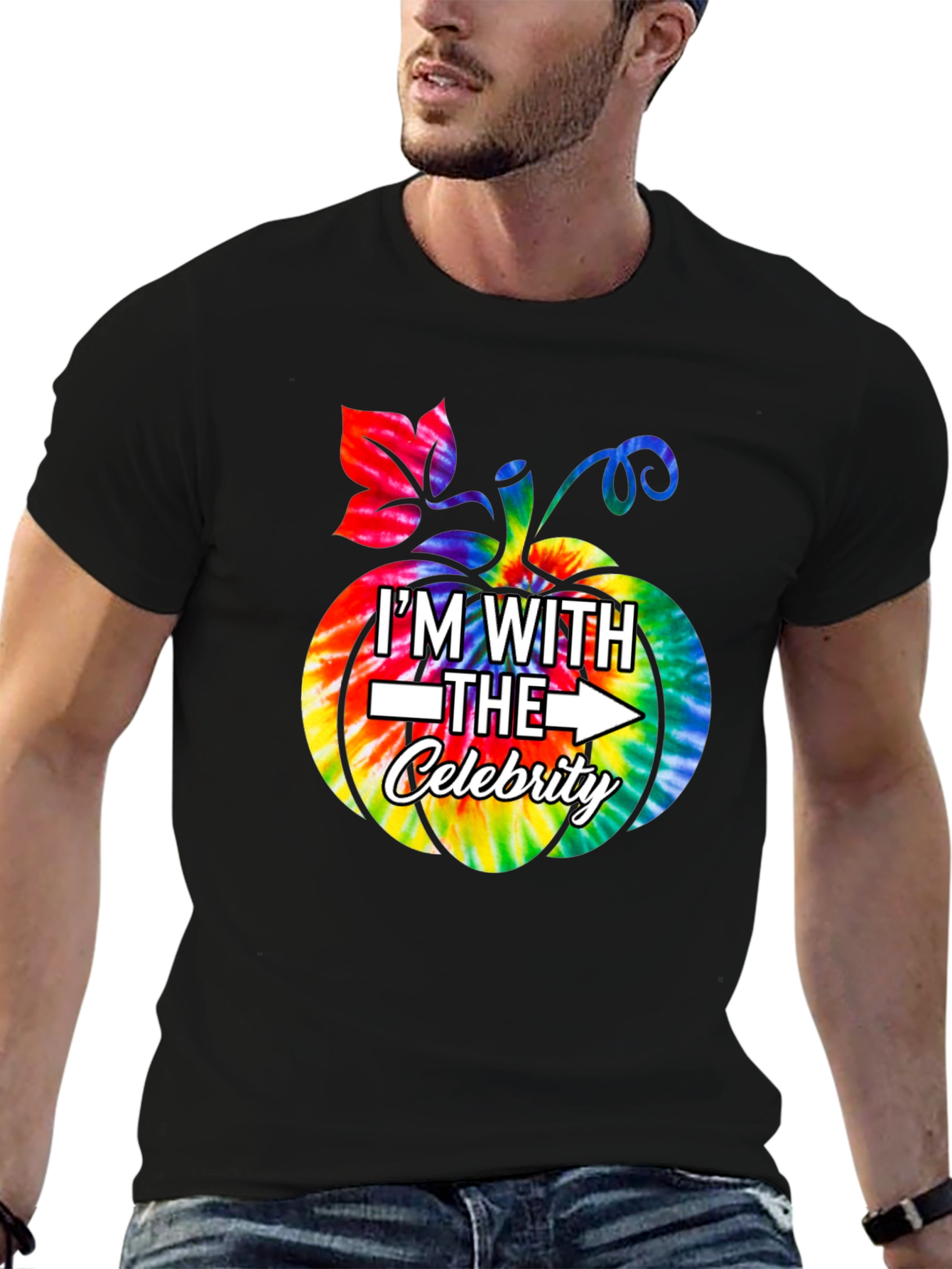 Im With The Celebrity Tie-Dye Pumpkin Graphic T-Shirt