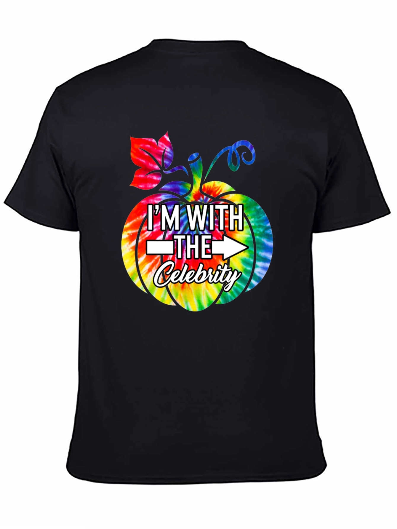 Im With The Celebrity Tie-Dye Pumpkin Graphic T-Shirt