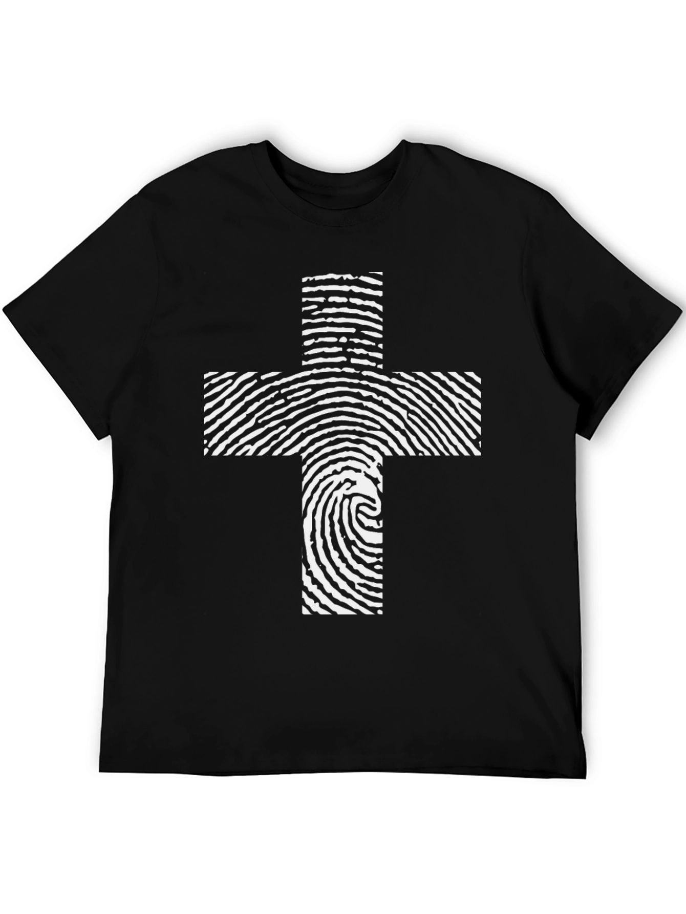 Fingerprint Cross Graphic Tee - Black