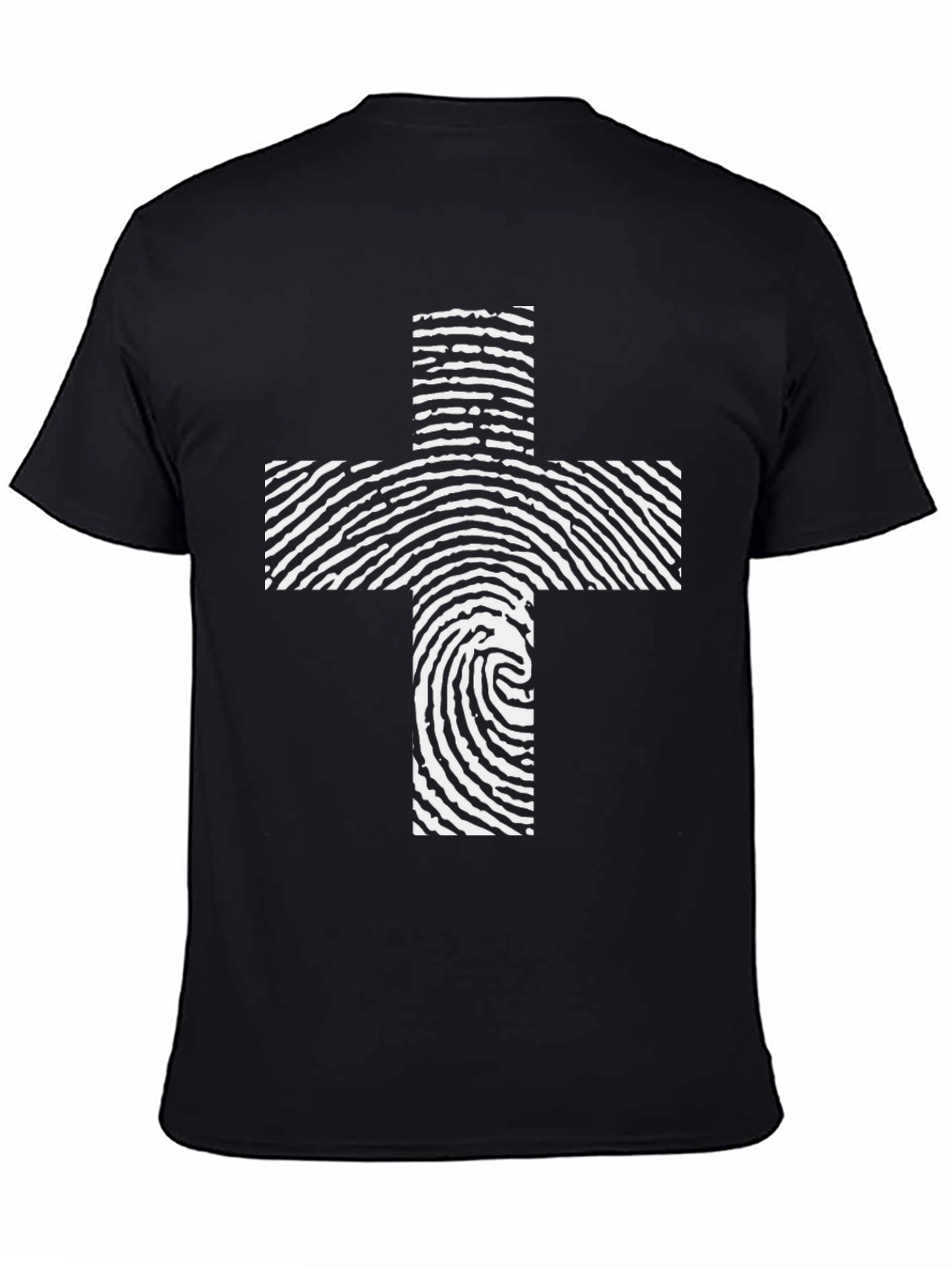Fingerprint Cross Graphic Tee - Black