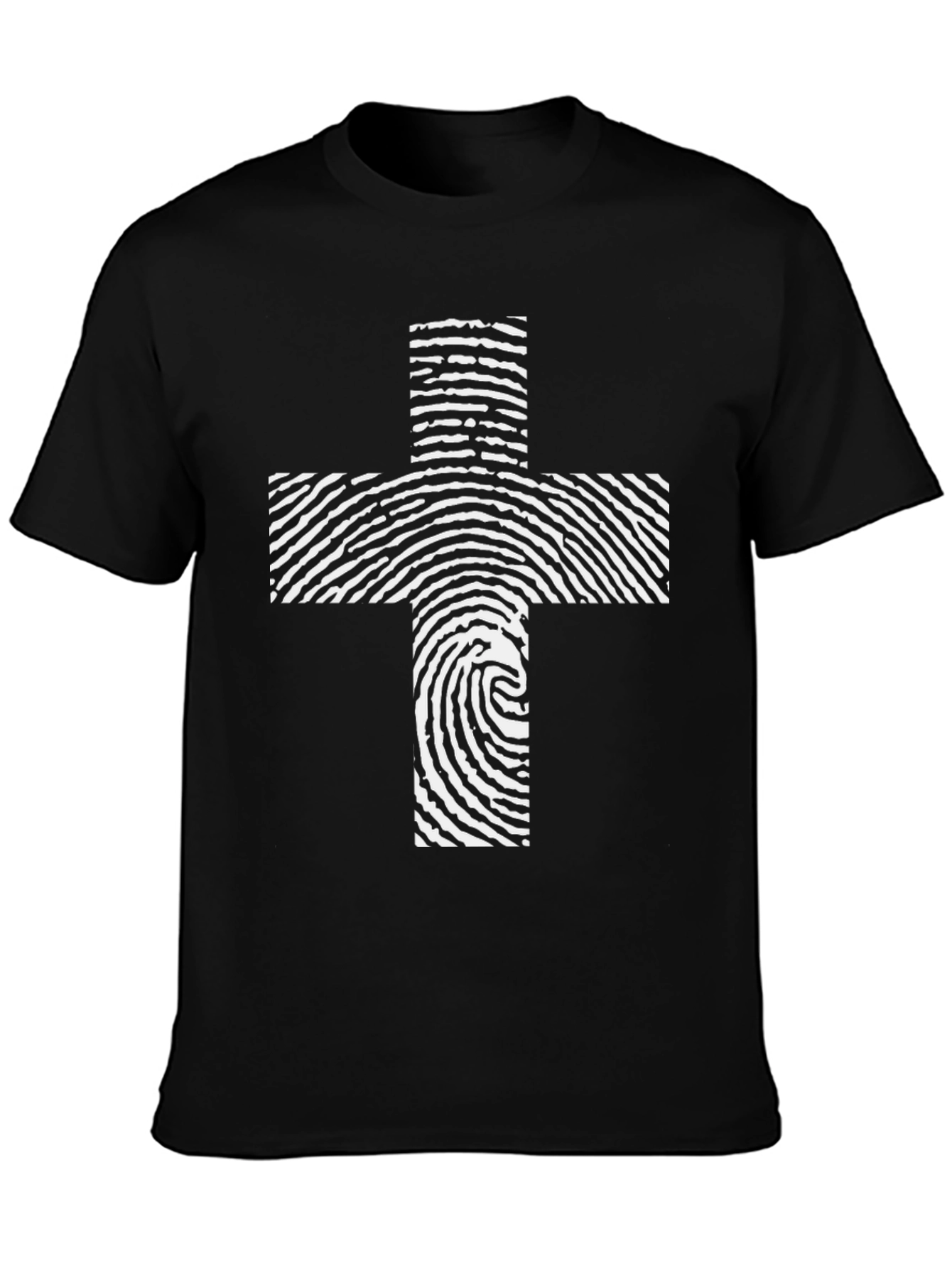 Fingerprint Cross Graphic Tee - Black