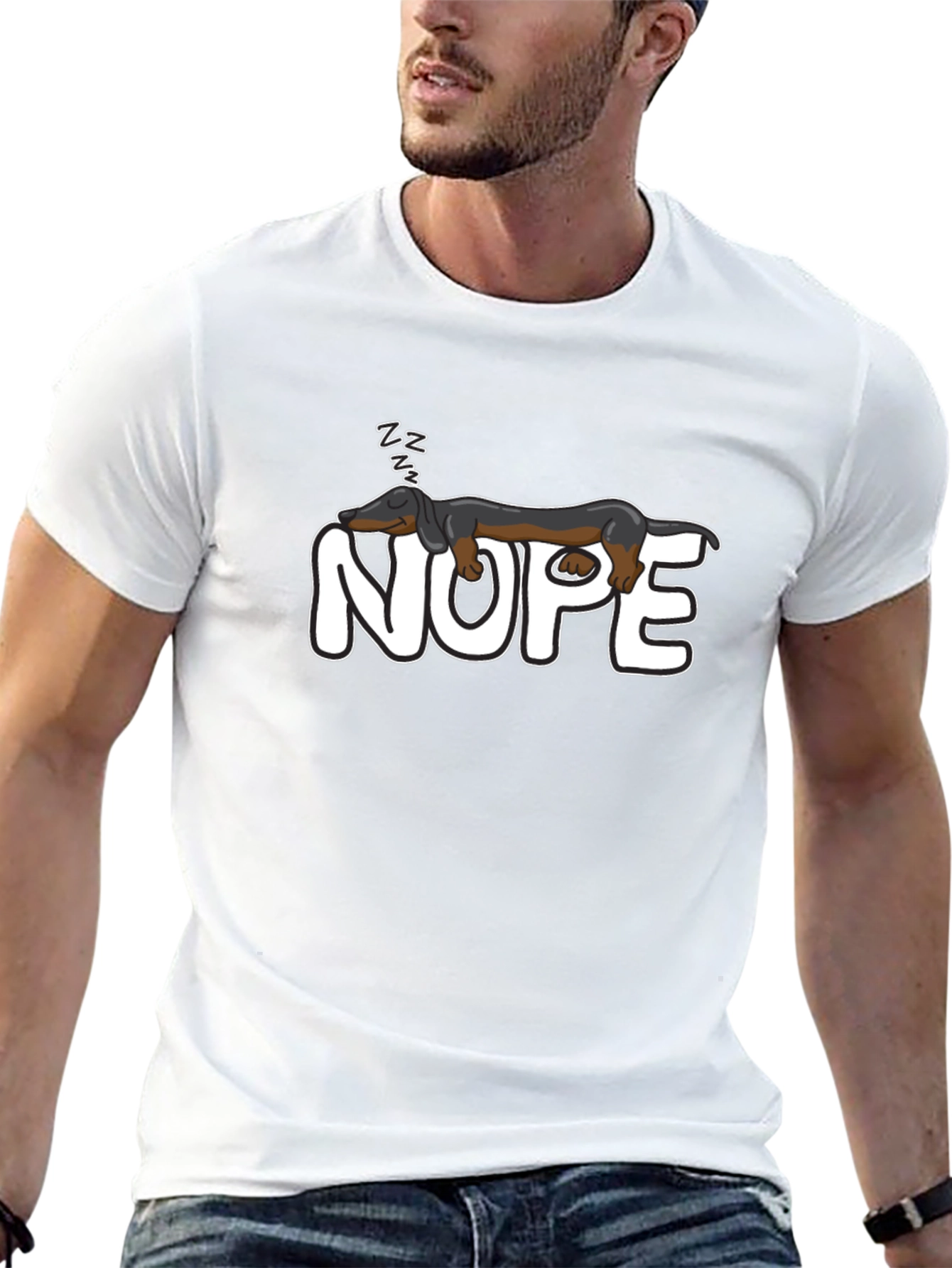 Nope Dachshund Nap T-Shirt - Funny Dog Lover Tee